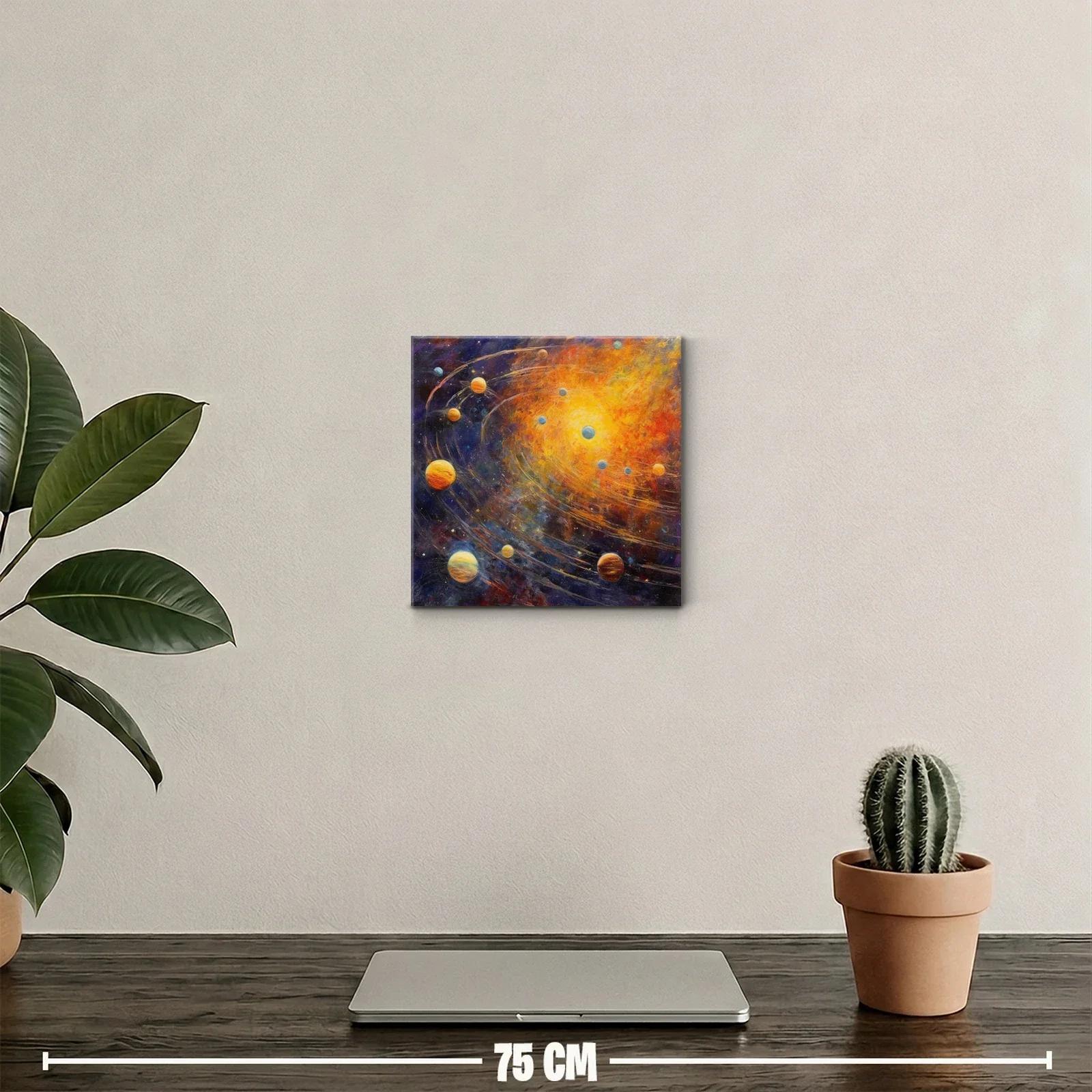 Galaxia vibrante con planetas en órbita colorida — miniatura 2