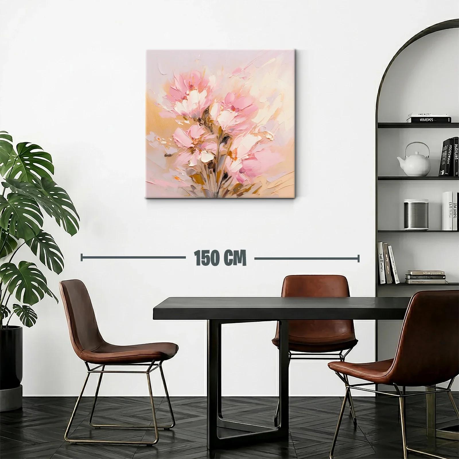 Flores abstractas en suave tonalidad rosa y beige — miniatura 2