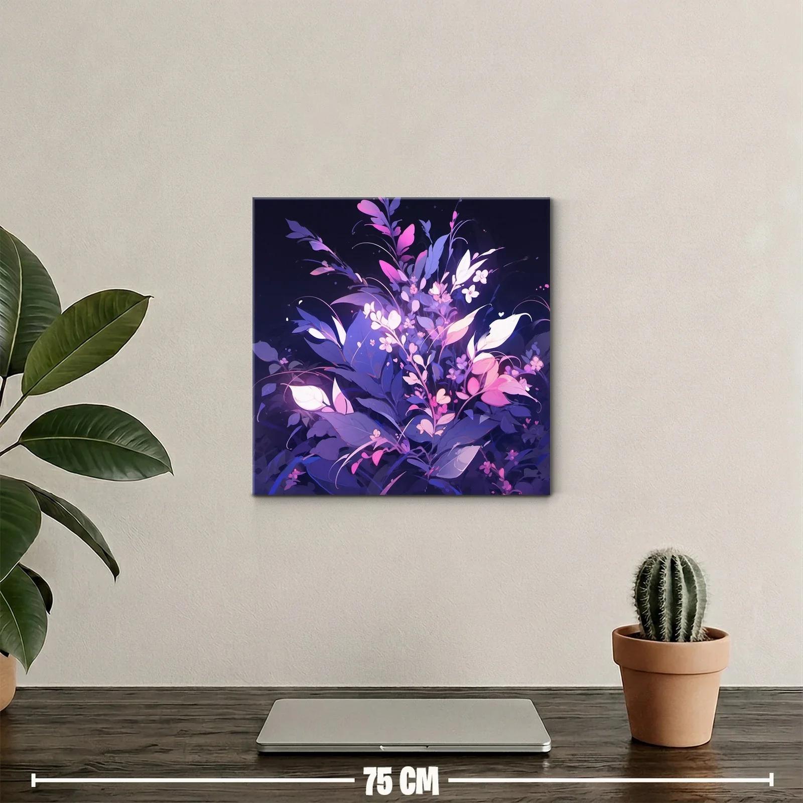 Ramo floral en tonos púrpuras y rosas con luz vibrante — miniatura 2