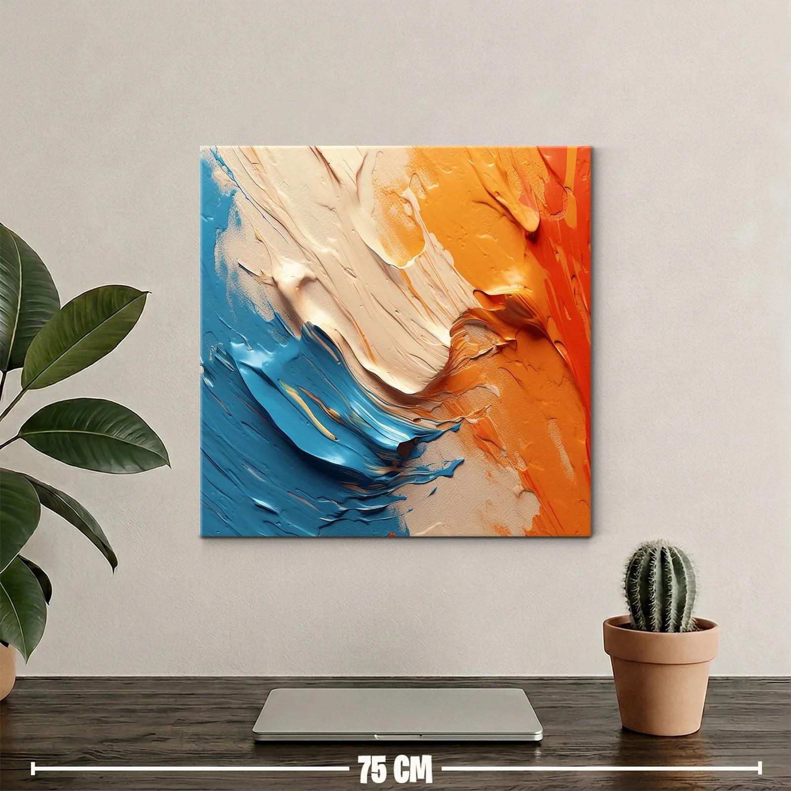 Composición vibrante en tonos azul y naranja fluido — miniatura 2