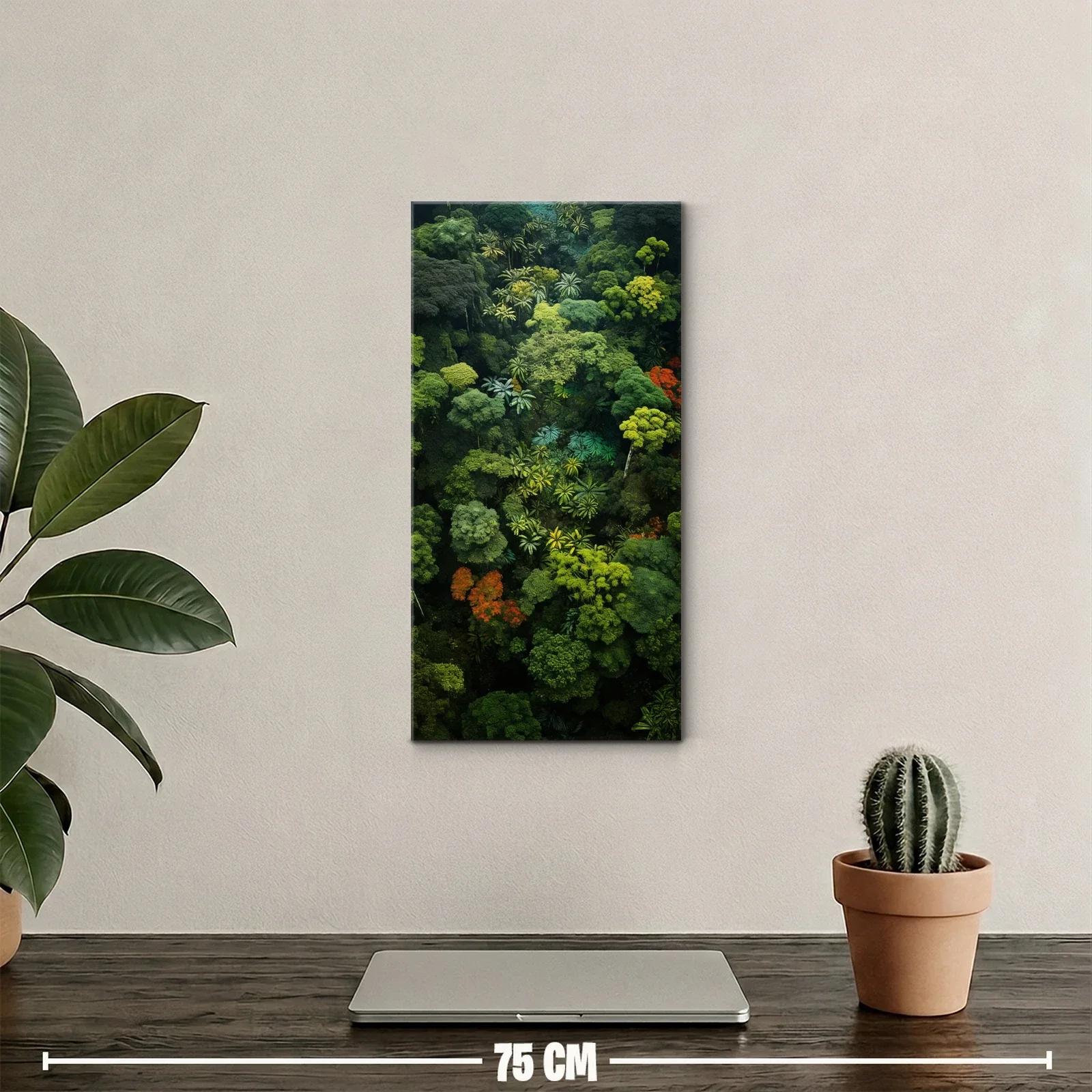 Cuadro bosque frondoso con verdes rojizos y sombras — miniatura 2