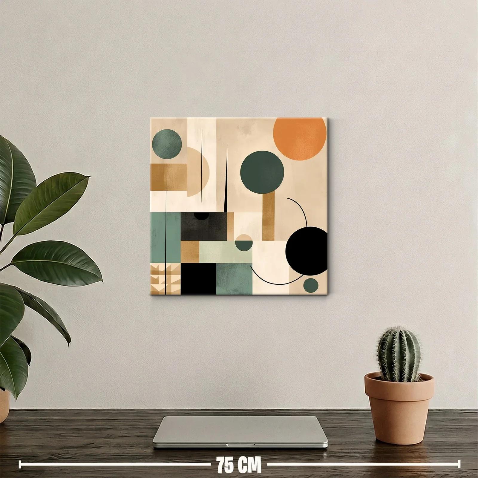 Composición geométrica con tonos tierra para interiores modernos — miniatura 2