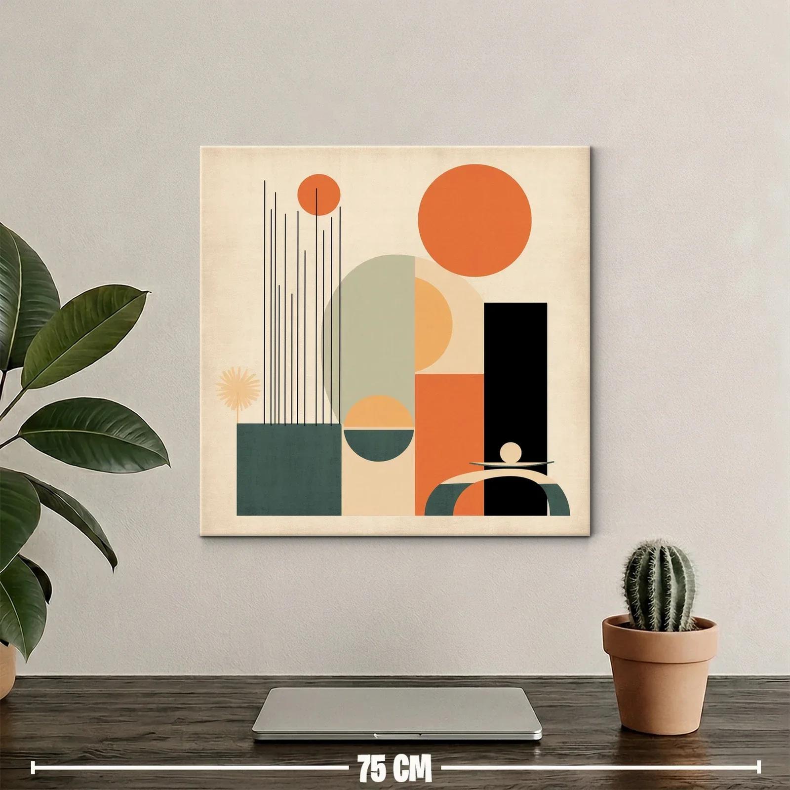 Composición geométrica con tonos cálidos para ambiente moderno — miniatura 2