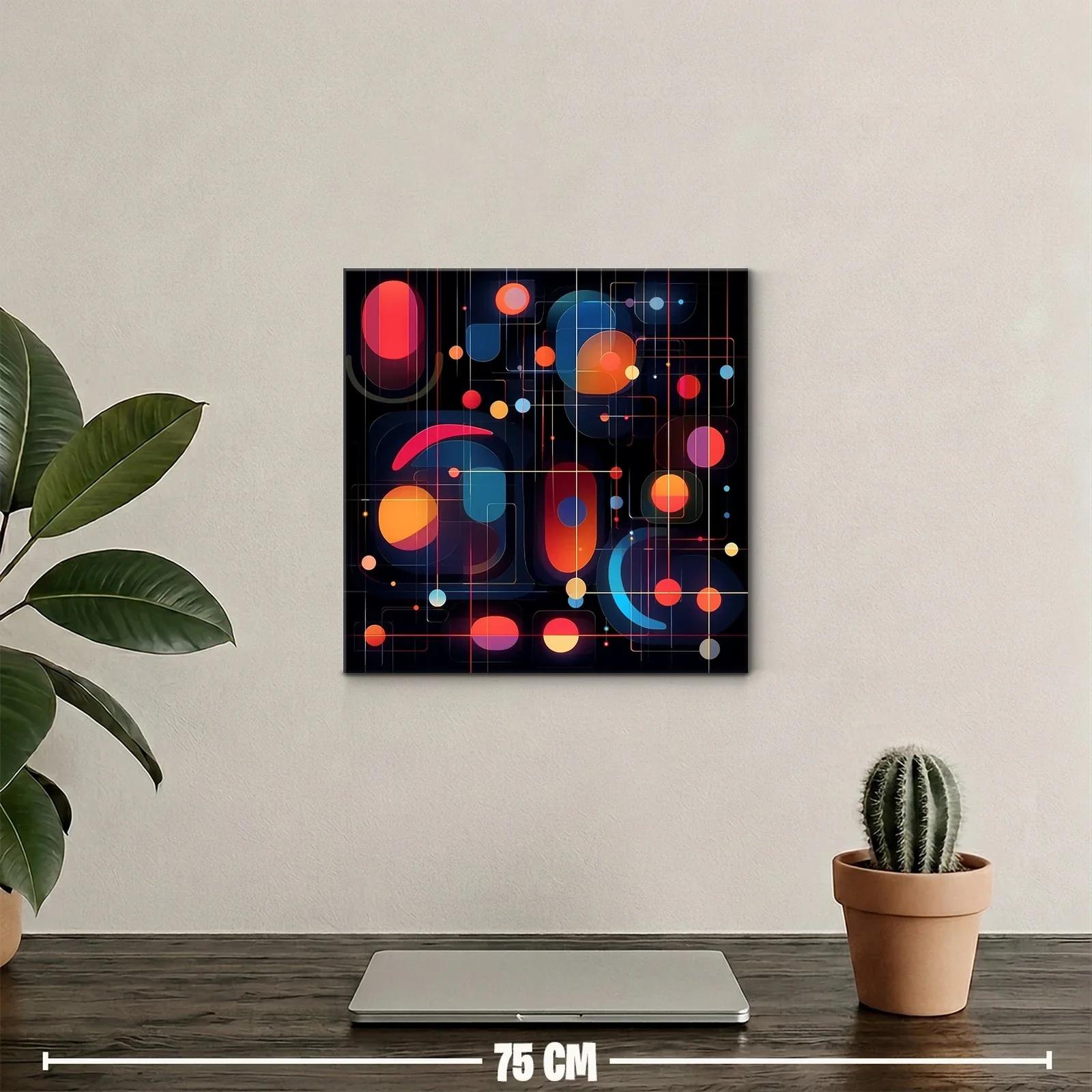 Composición abstracta con formas geométricas en tonos vibrantes — miniatura 2