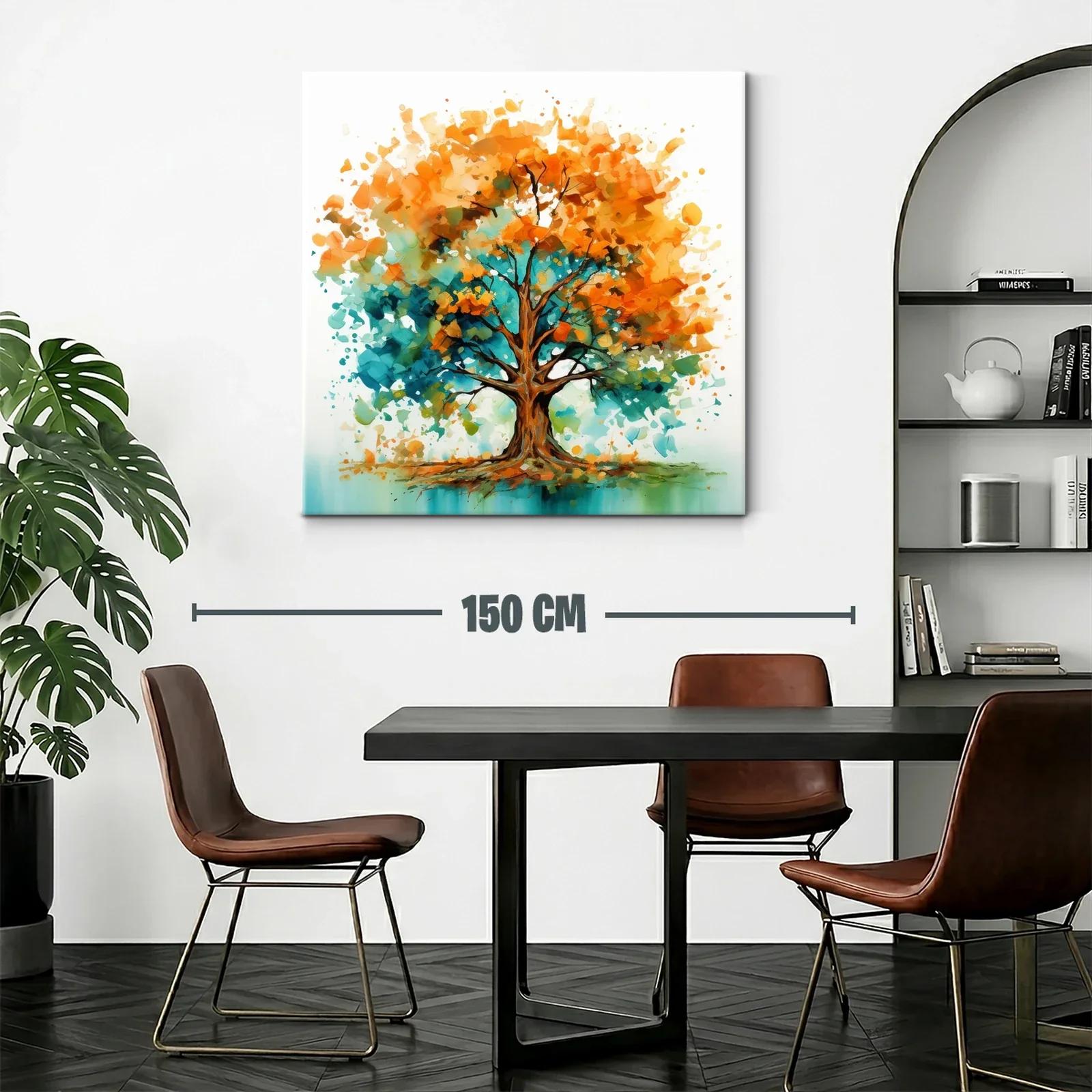 Árbol vibrante con tonos naranja y turquesa — miniatura 2
