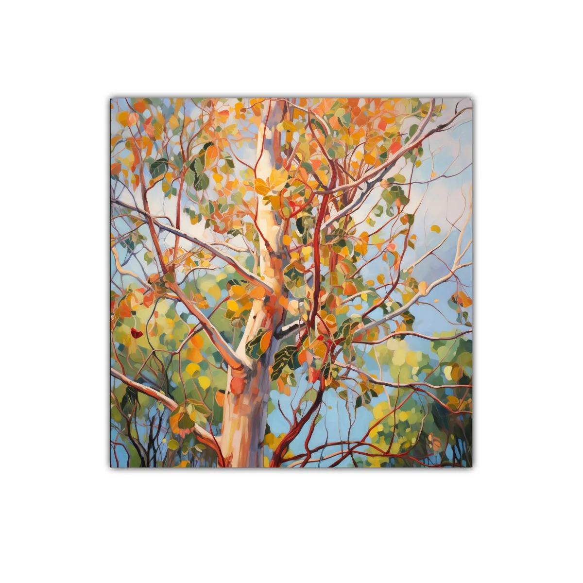 Cuadro decorativo árbol en tonos otoñales vibrantes — imagen principal