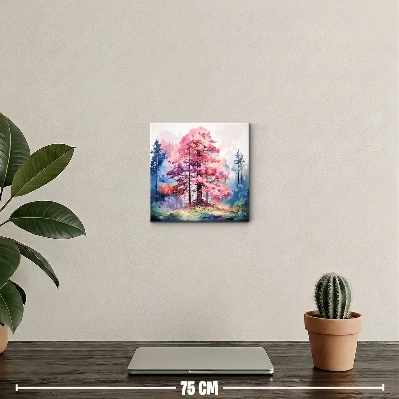 Árbol en tonos rosas y azules con atmósfera onírica — miniatura 2