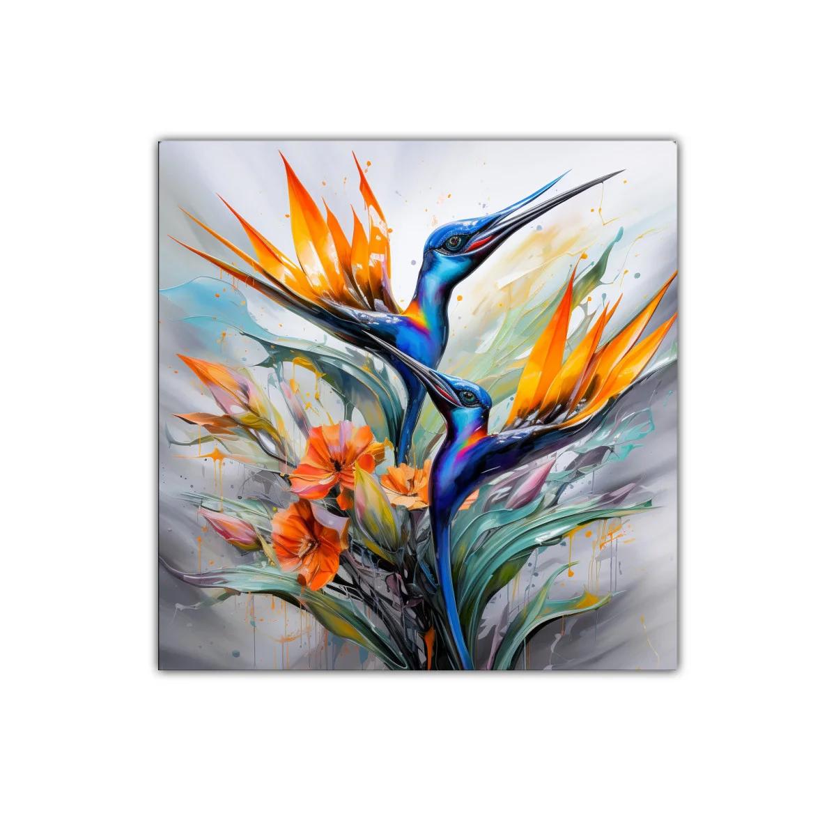 Elegancia vibrante con colibríes y flores exóticas — imagen principal