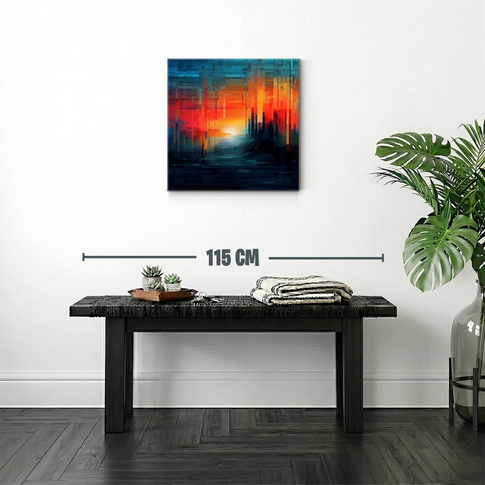 Atardecer abstracto con tonos cálidos y fríos vibrantes — miniatura 2