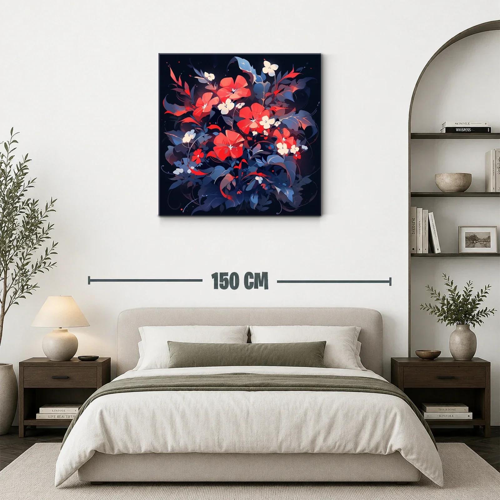 Flores vibrantes con tonos rojos y azules intensos — miniatura 3