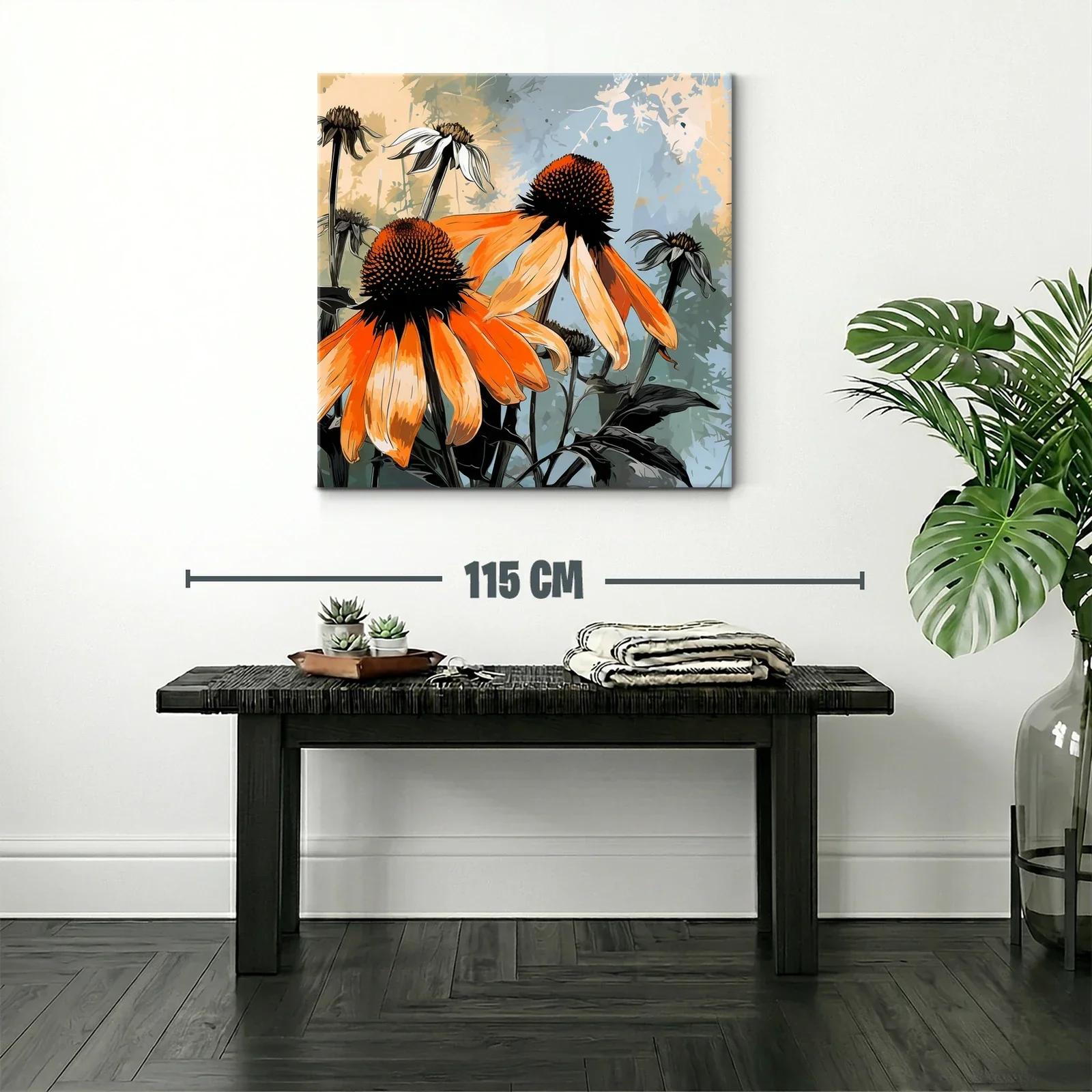 Flores vibrantes con tonos naranja y fondo sereno — miniatura 2