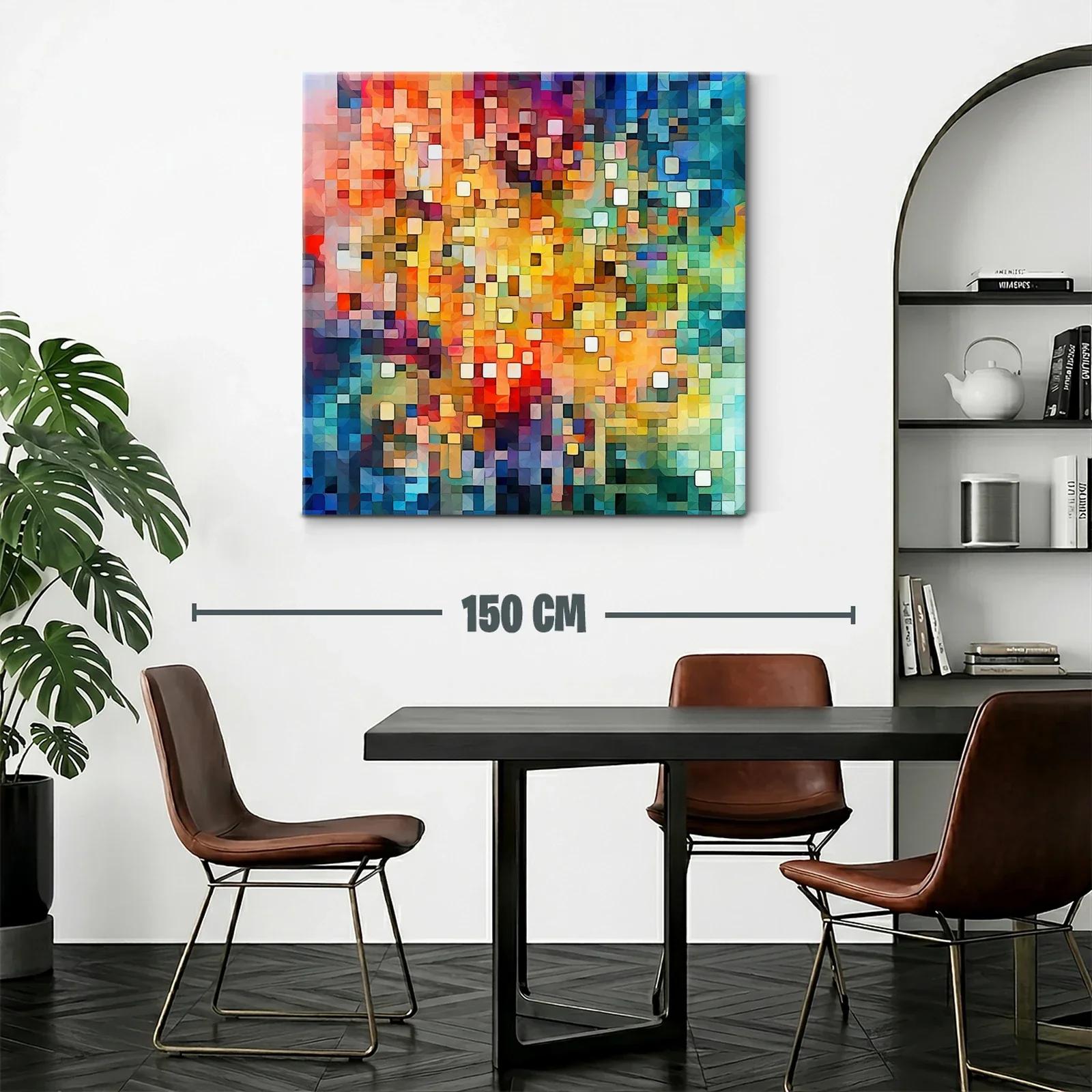 Composición abstracta vibrante con tonos cálidos y fríos — miniatura 2