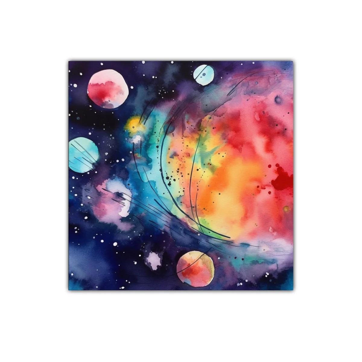 Universo colorido con planetas en vibrante armonía cósmica — imagen principal