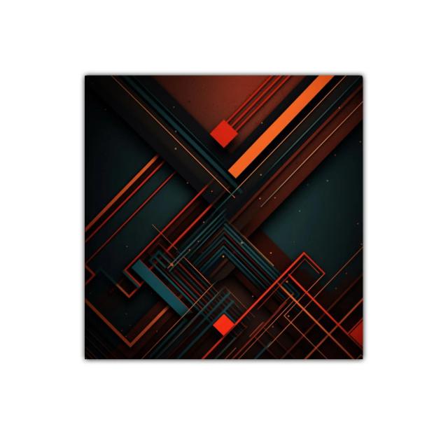 Composición geométrica con líneas y tonos cálidos intensos