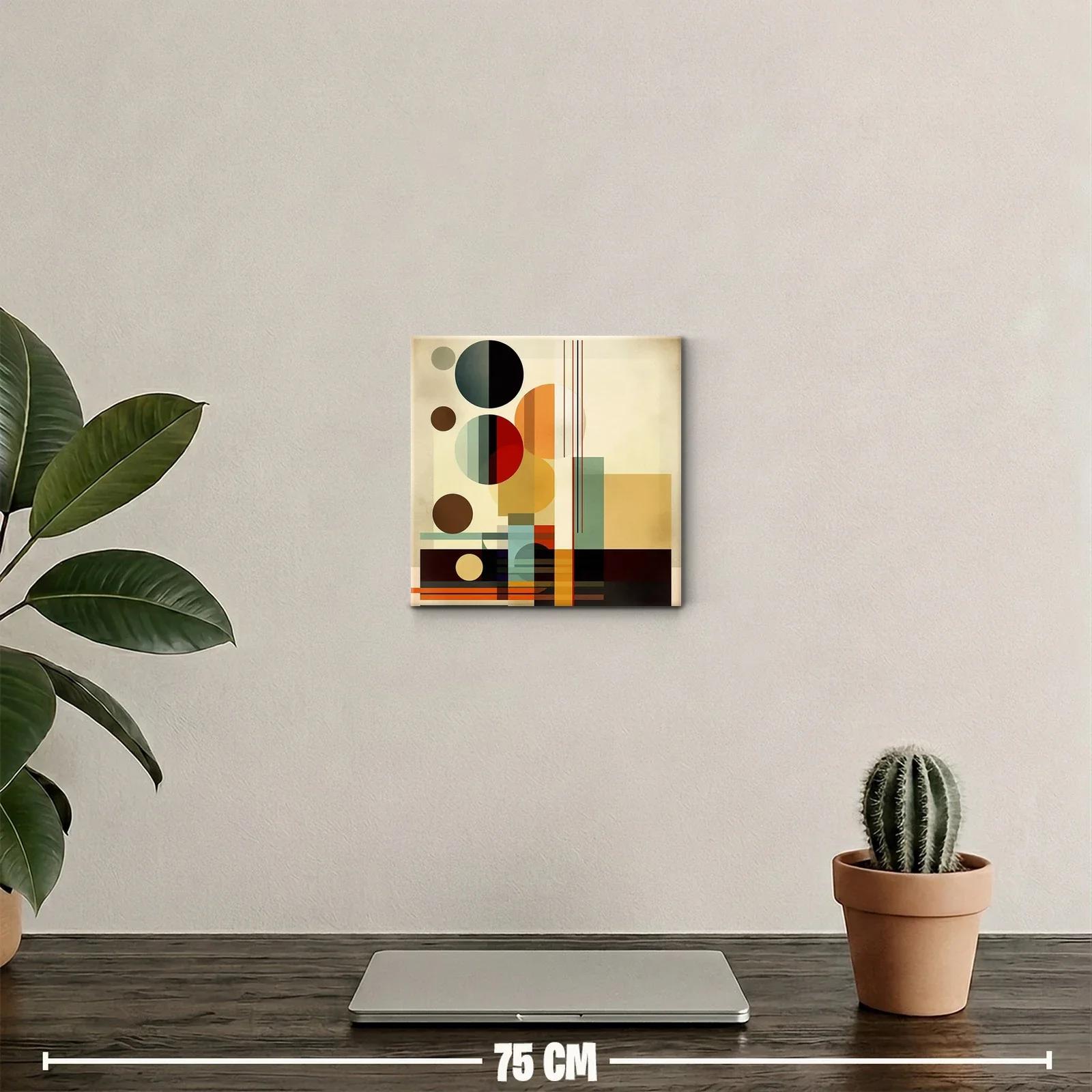 Composición geométrica abstracta con tonos cálidos y fríos — miniatura 2