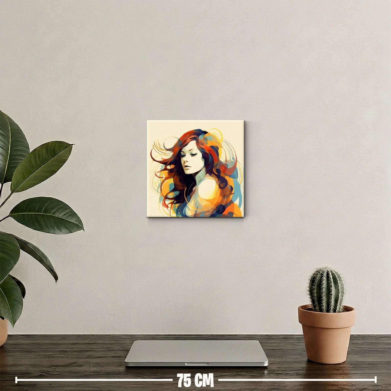 Retrato femenino con cabello ondulado y paleta vibrante — miniatura 2