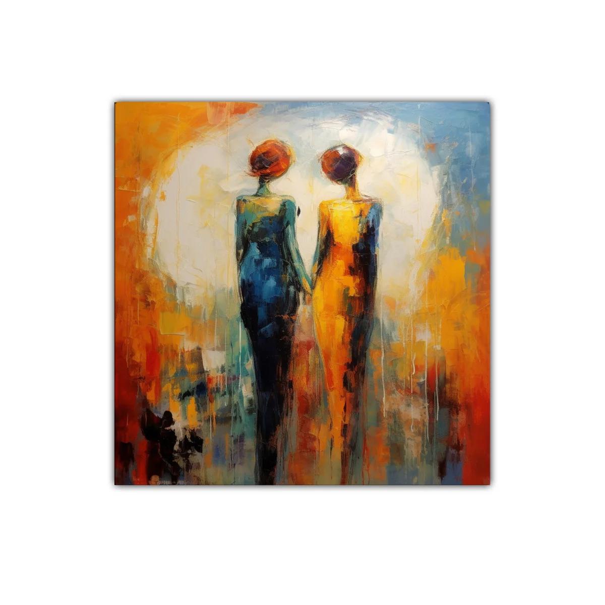 Figura femenina en contraste de tonos cálidos y fríos — imagen principal