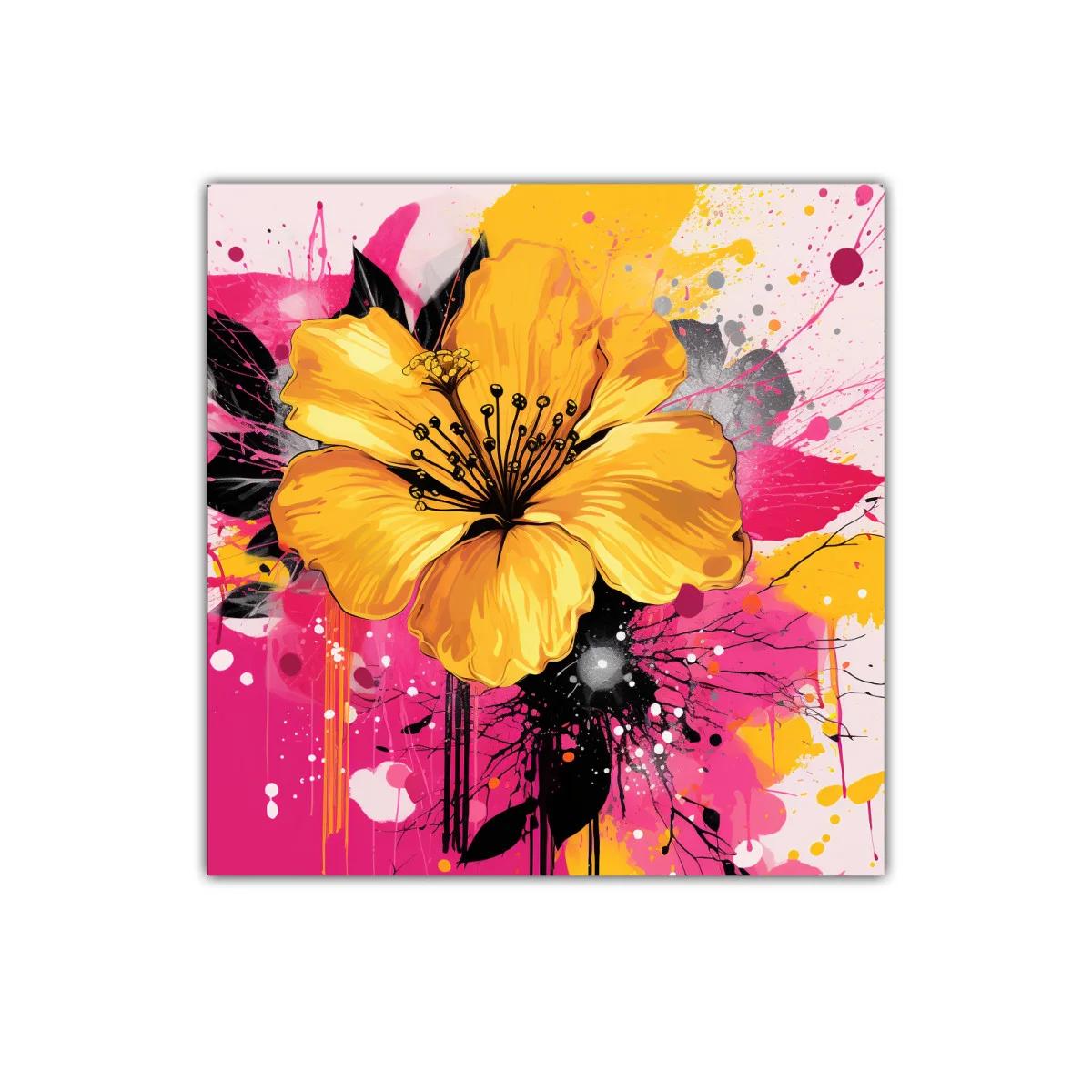 Flor vibrante en tonos amarillos y fucsias impactantes