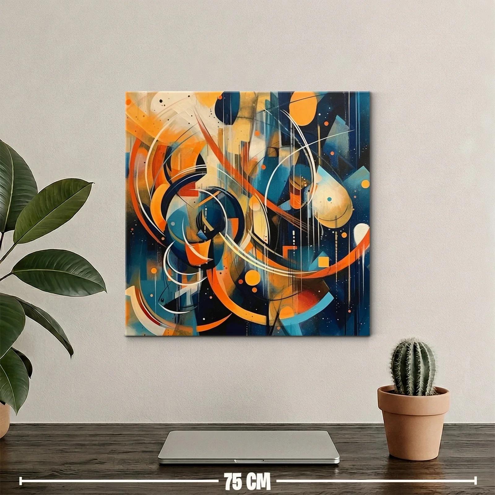 Composición abstracta vibrante en tonos cálidos y fríos — miniatura 2