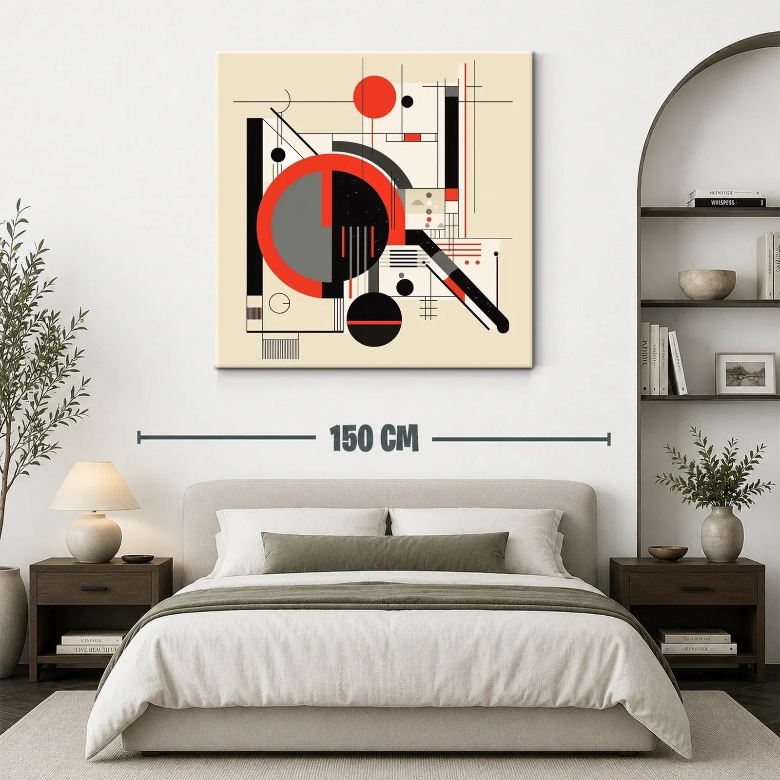 Composición abstracta en tonos rojos y negros geométrica — miniatura 3