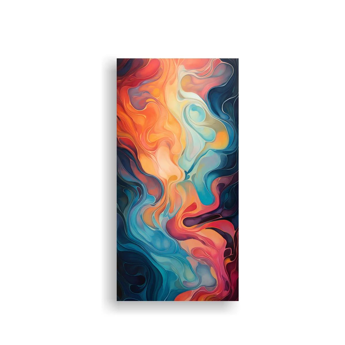 Cuadro remolino de humo de colores en contraste oscuro