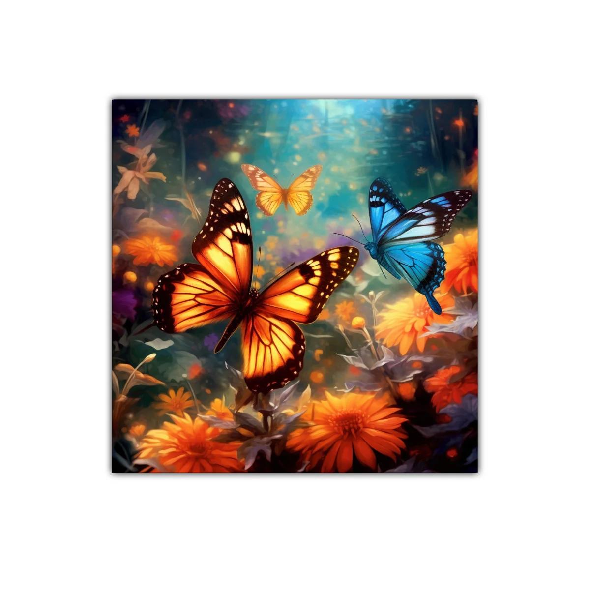 Mariposas vibrantes entre flores en un jardín encantado — imagen principal