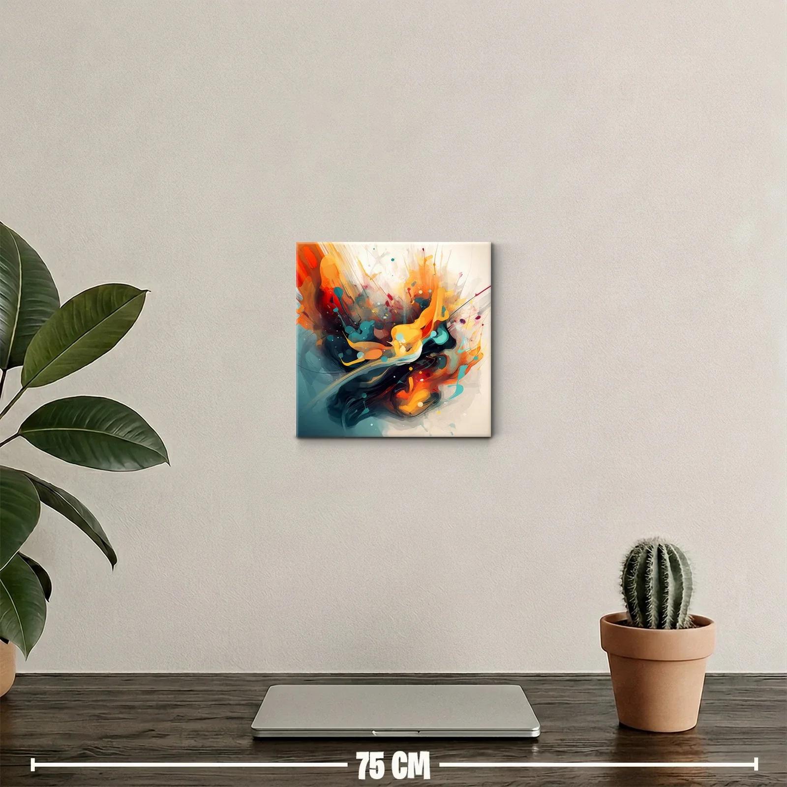 Cuadro abstracto con explosión vibrante de colores vivos — miniatura 2