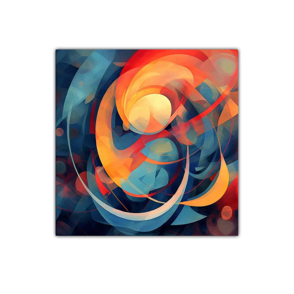 Cuadro abstracto con vibrantes espirales de luz y color — imagen principal