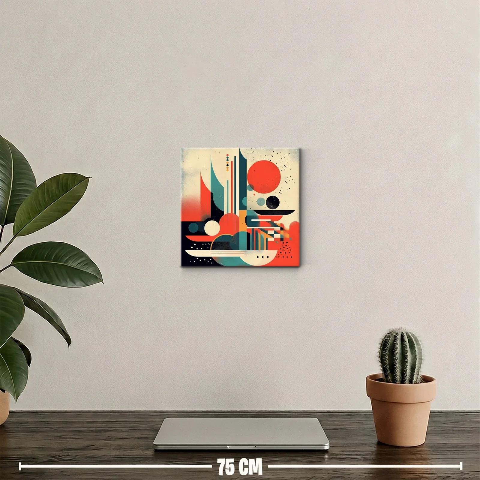 Cuadro decorativo con abstracto geométrico en tonos vibrantes — miniatura 2