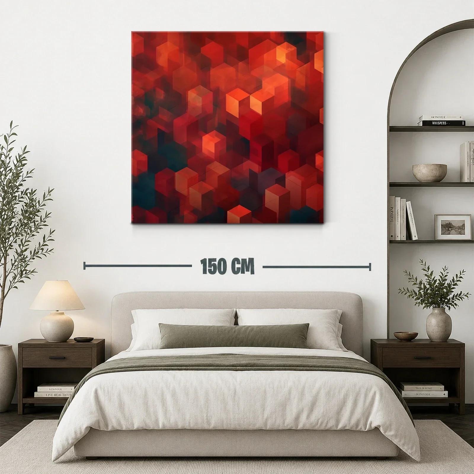 Composición abstracta con cubos en tonos cálidos — miniatura 3