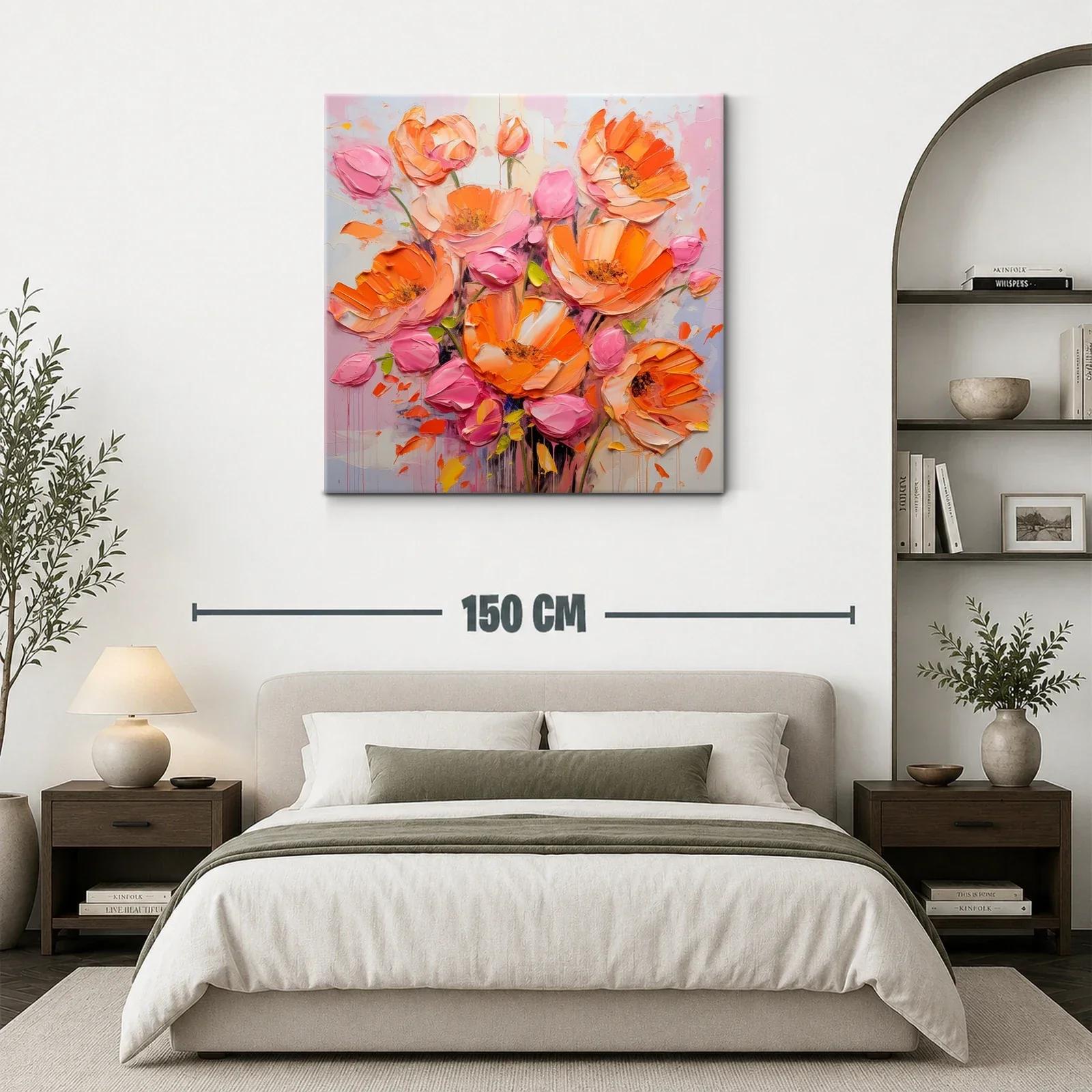Ramo vibrante de flores en tonos naranjas y rosas — miniatura 3