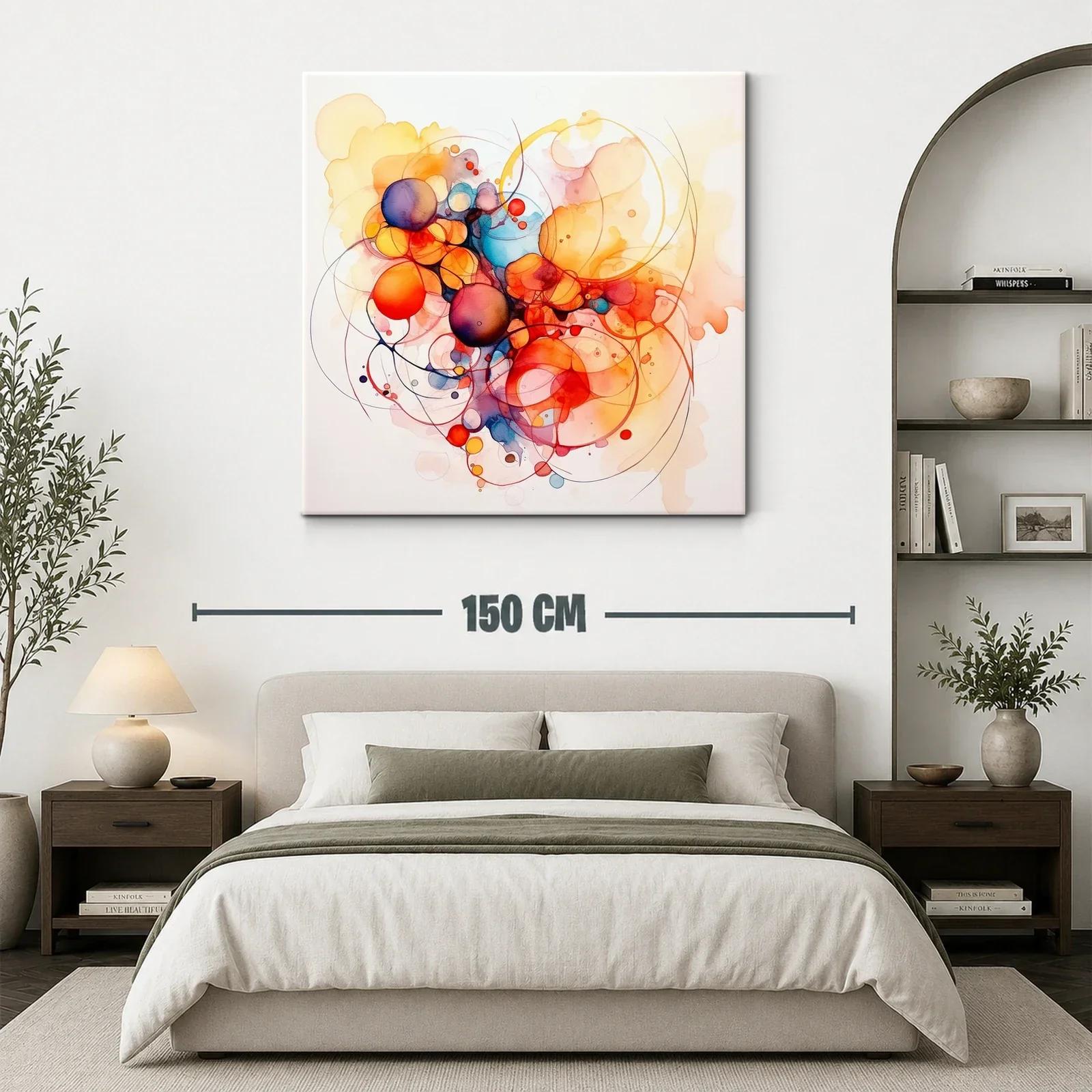 Composición abstracta con esferas en tonos cálidos y fríos — miniatura 3