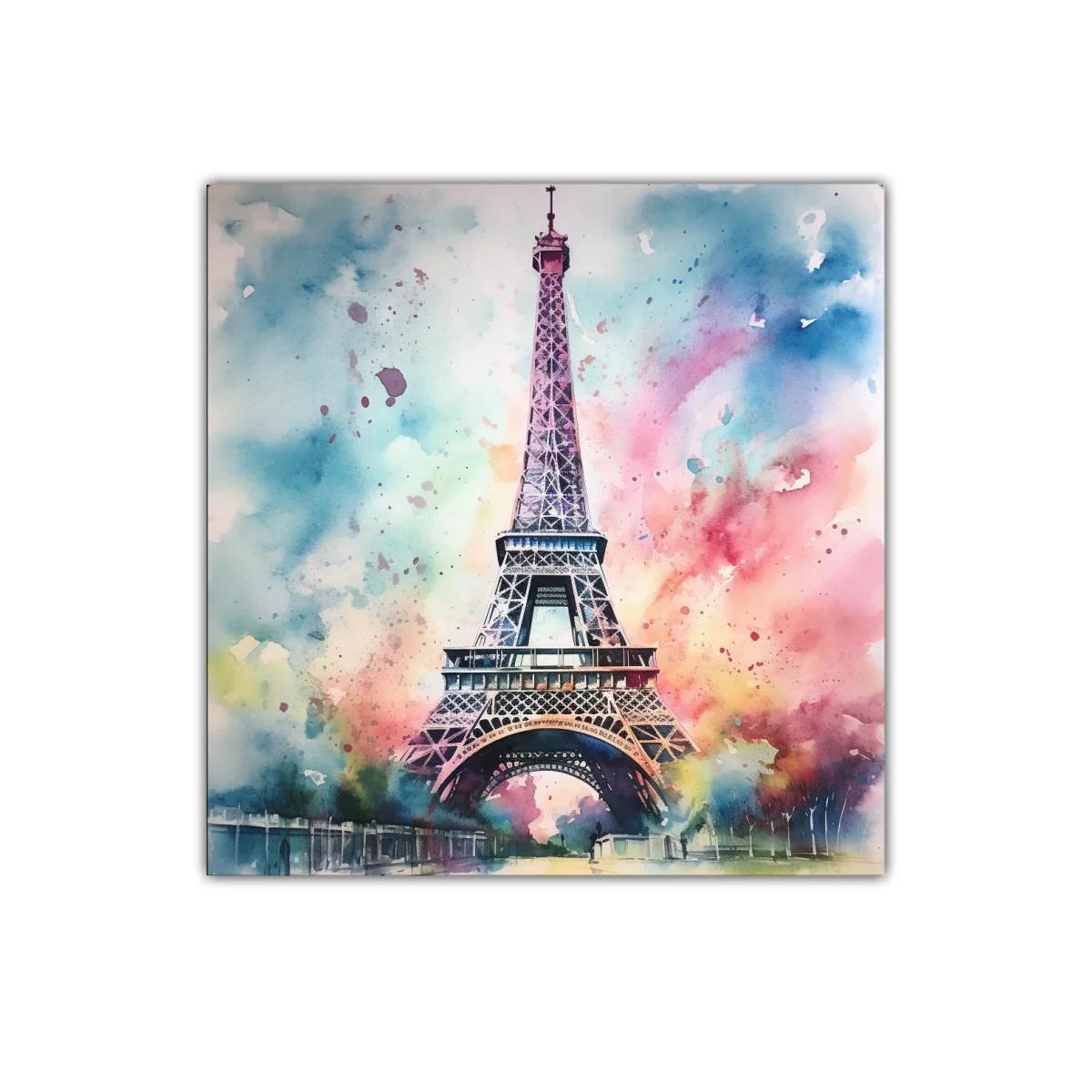 Cuadro Torre Eiffel colorida con vibrantes tonos pasteles — imagen principal