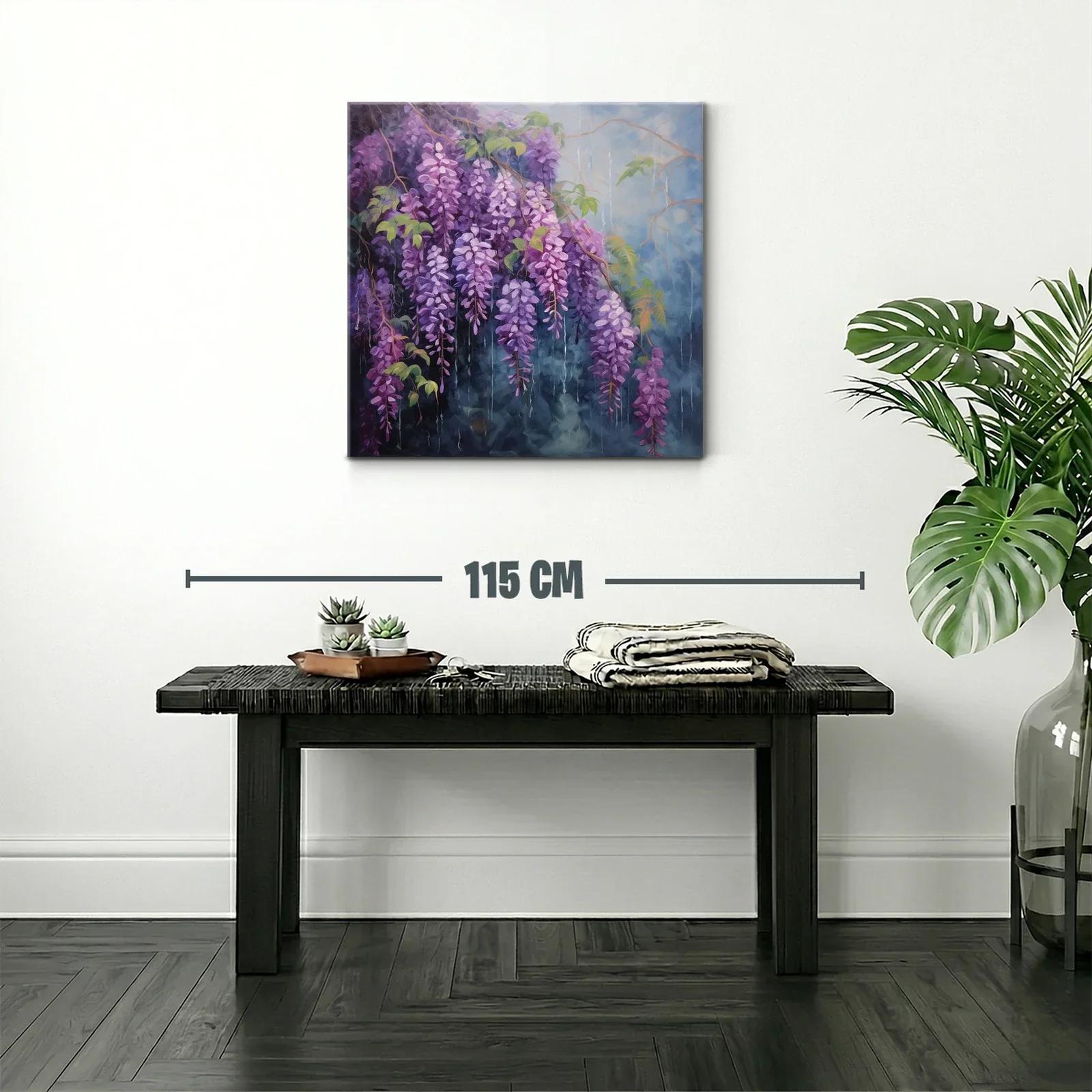 Elegancia floral en cascada con tonos violetas y verdes — miniatura 2