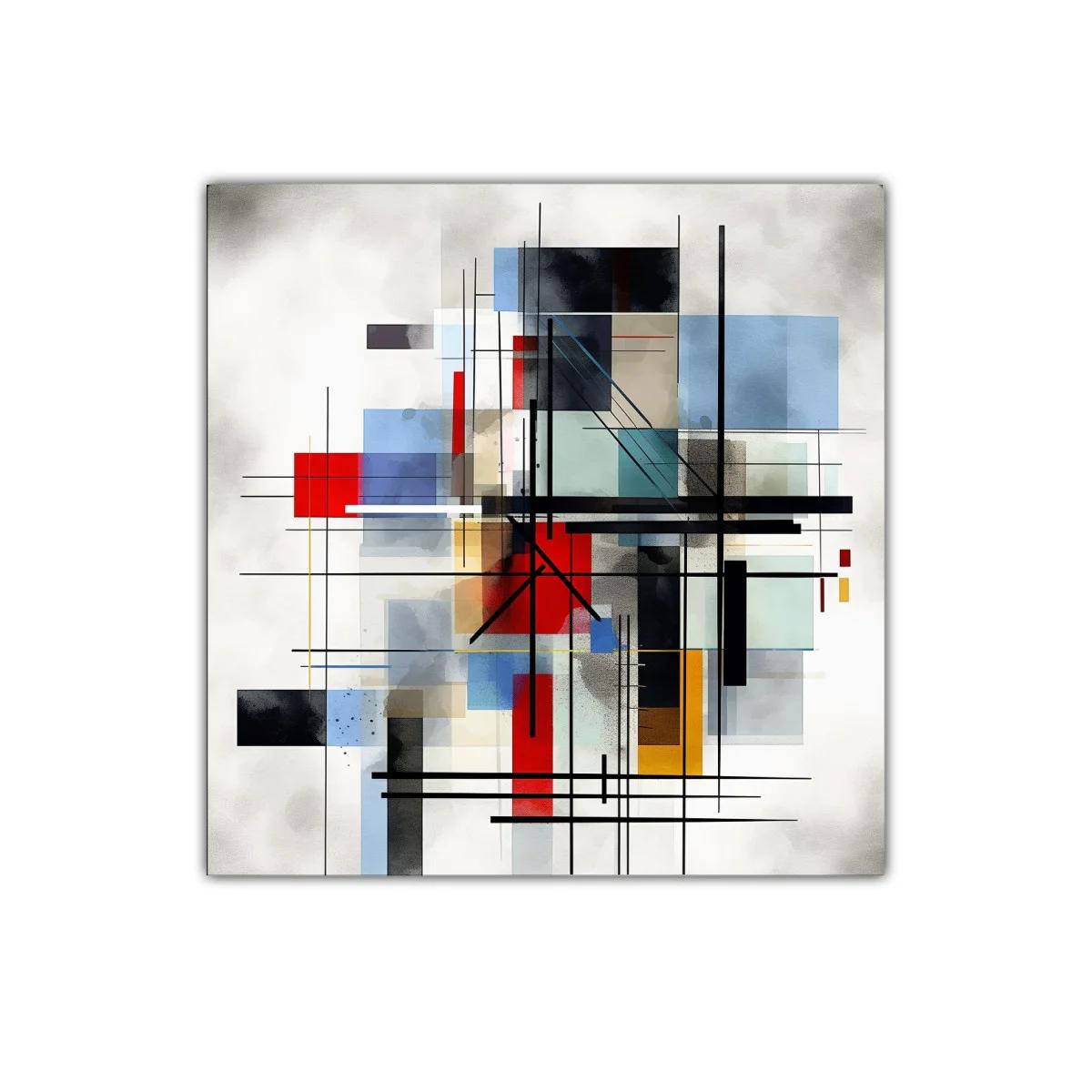 Cuadro abstracto con formas geométricas en colores vivos — imagen principal