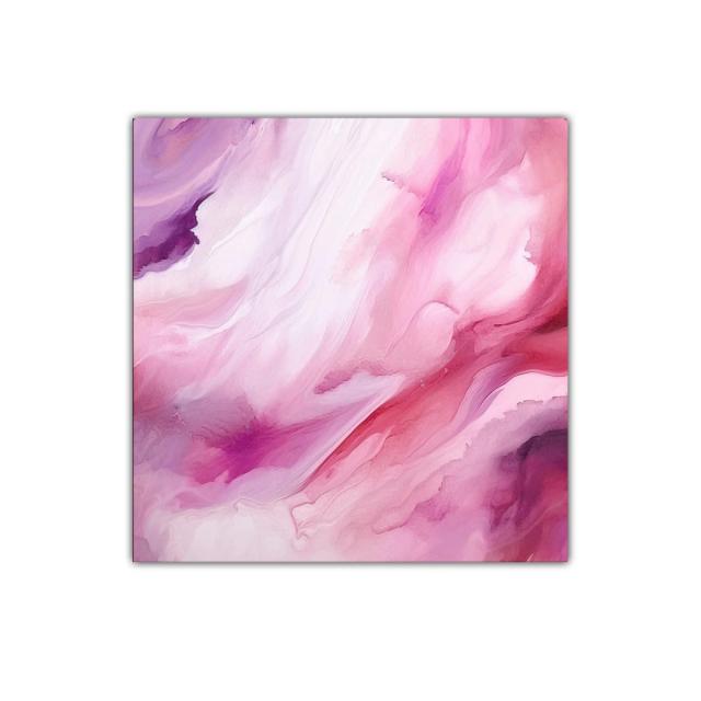 Cuadro decorativo en tonos rosas con flujo orgánico y movimiento