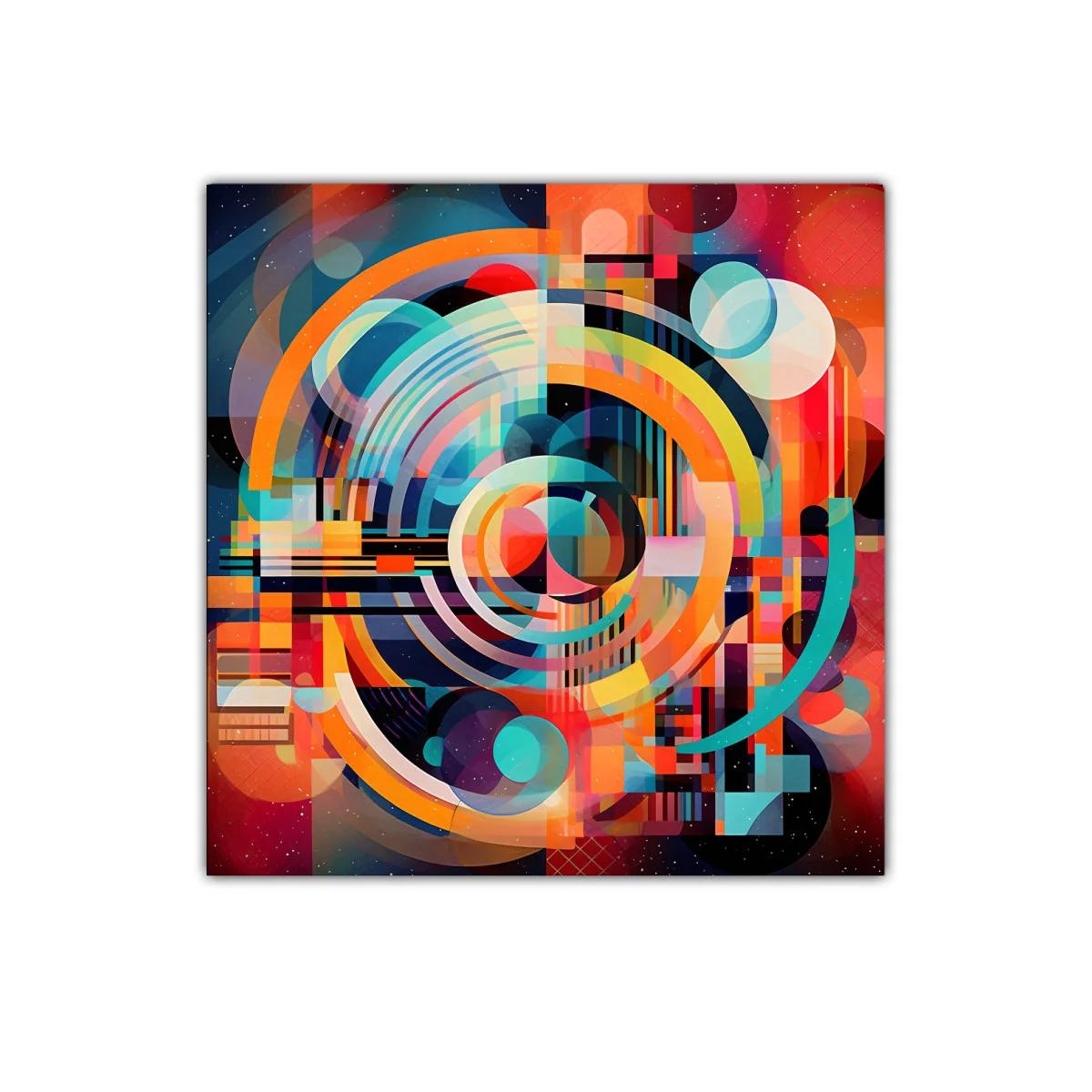 Composición abstracta con círculos y vibrantes colores cálidos