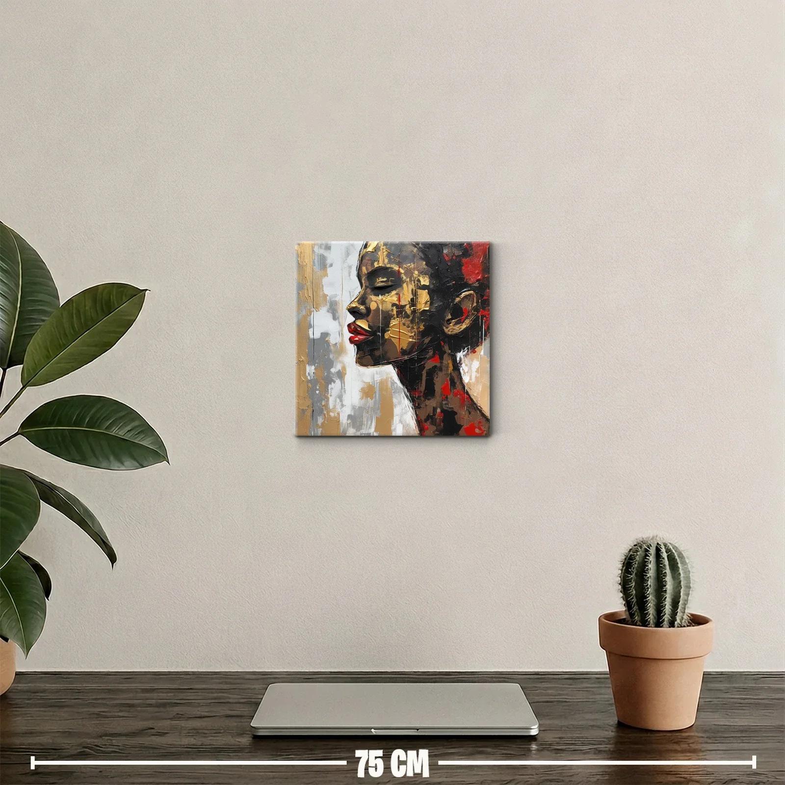 Retrato expresivo con detalles dorados y labios rojos intensos — miniatura 2