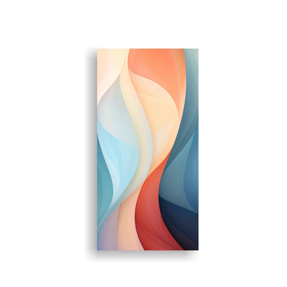 Cuadro formas onduladas abstractas en bandas fluidas