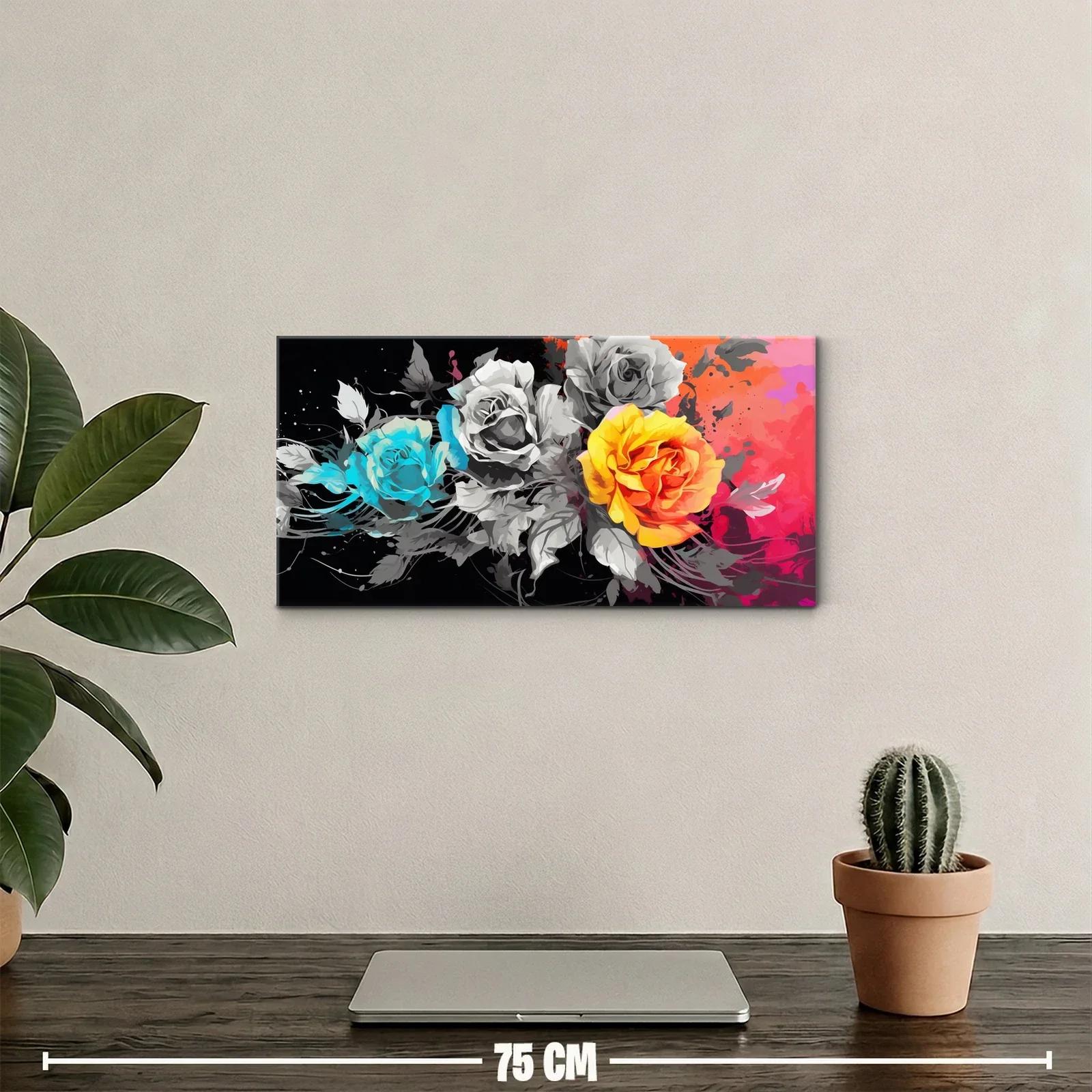 Cuadro ramo de rosas con toques turquesa — miniatura 2