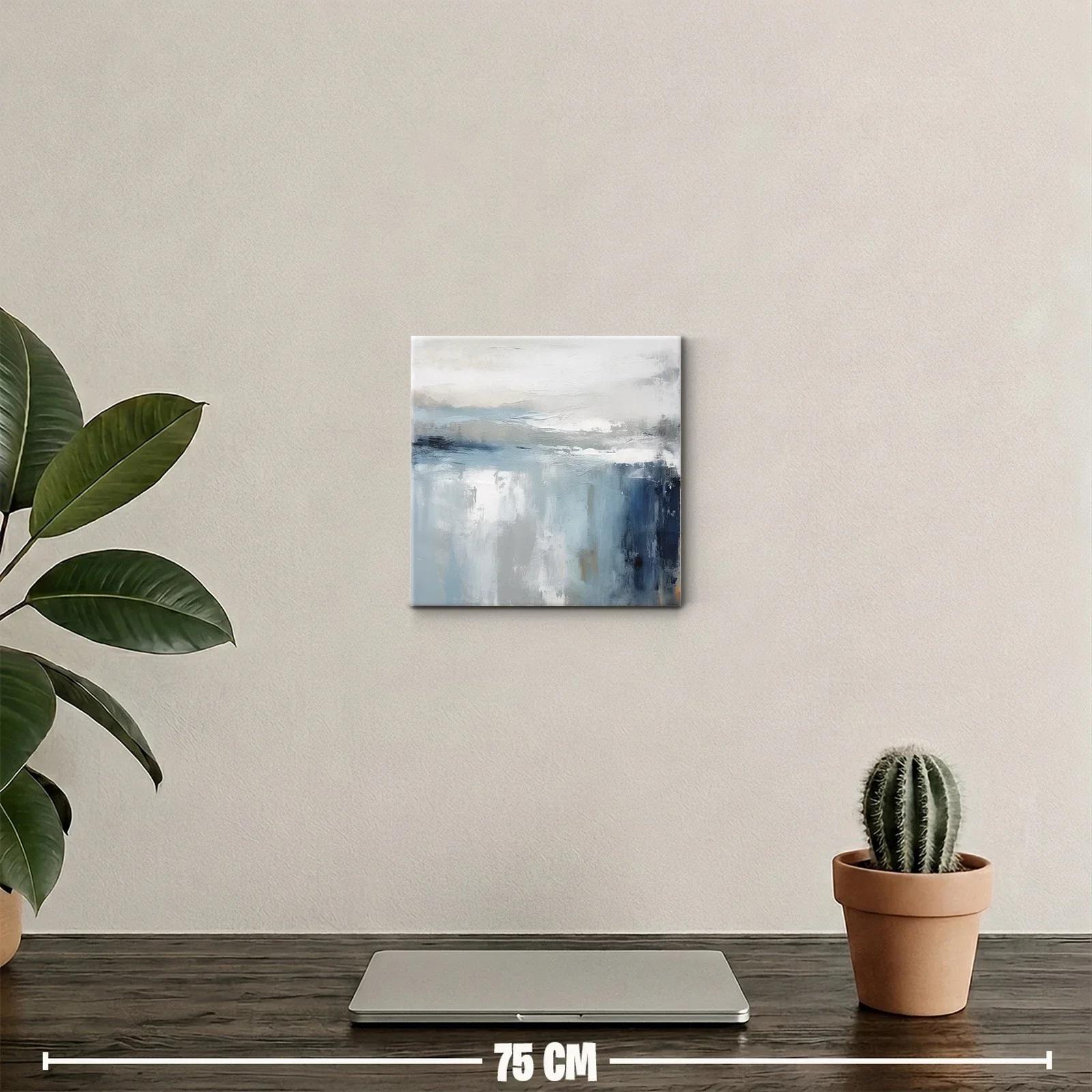 Cuadro abstracto con tonos azules y grises suaves — miniatura 2