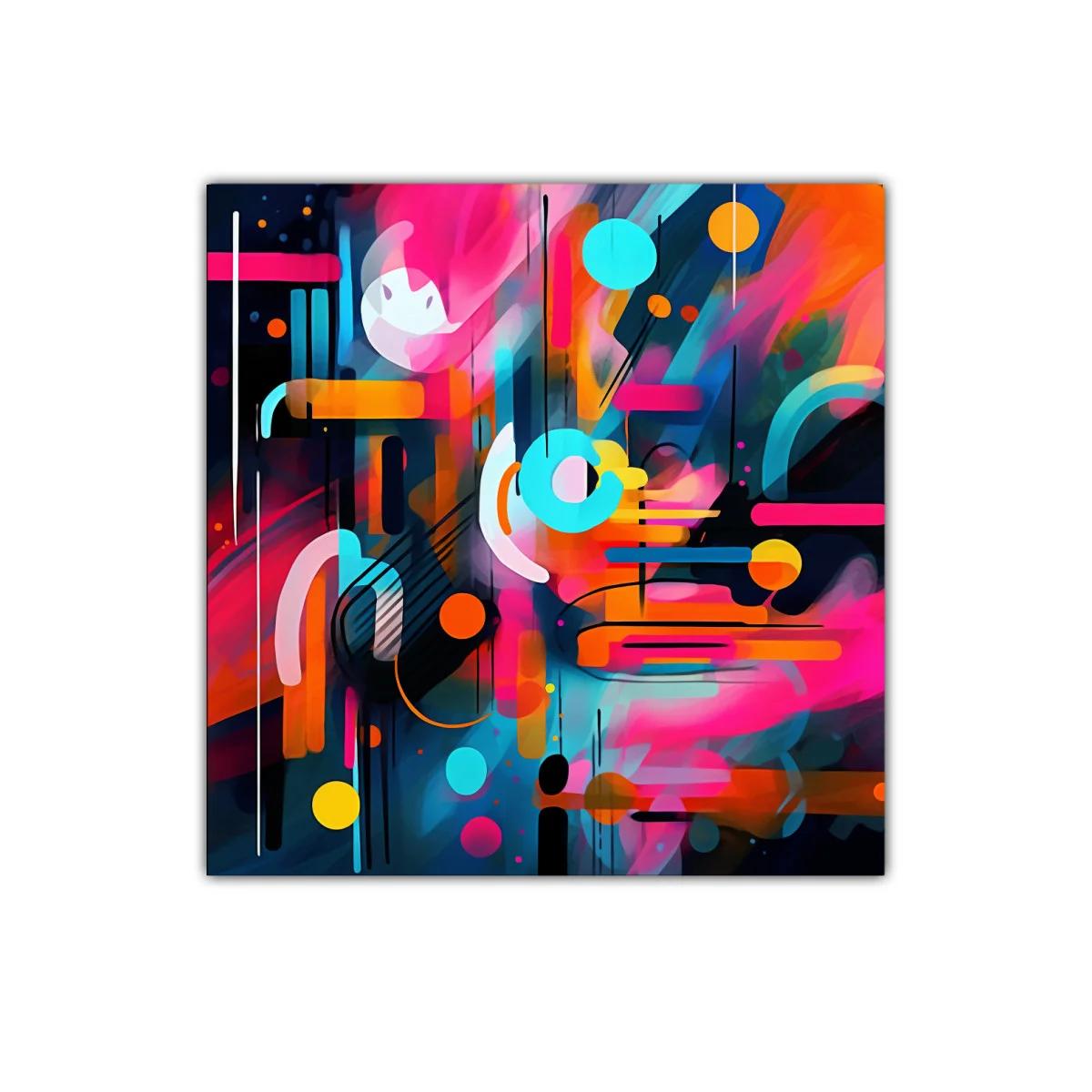 Cuadro decorativo con diseño abstracto de vivos colores