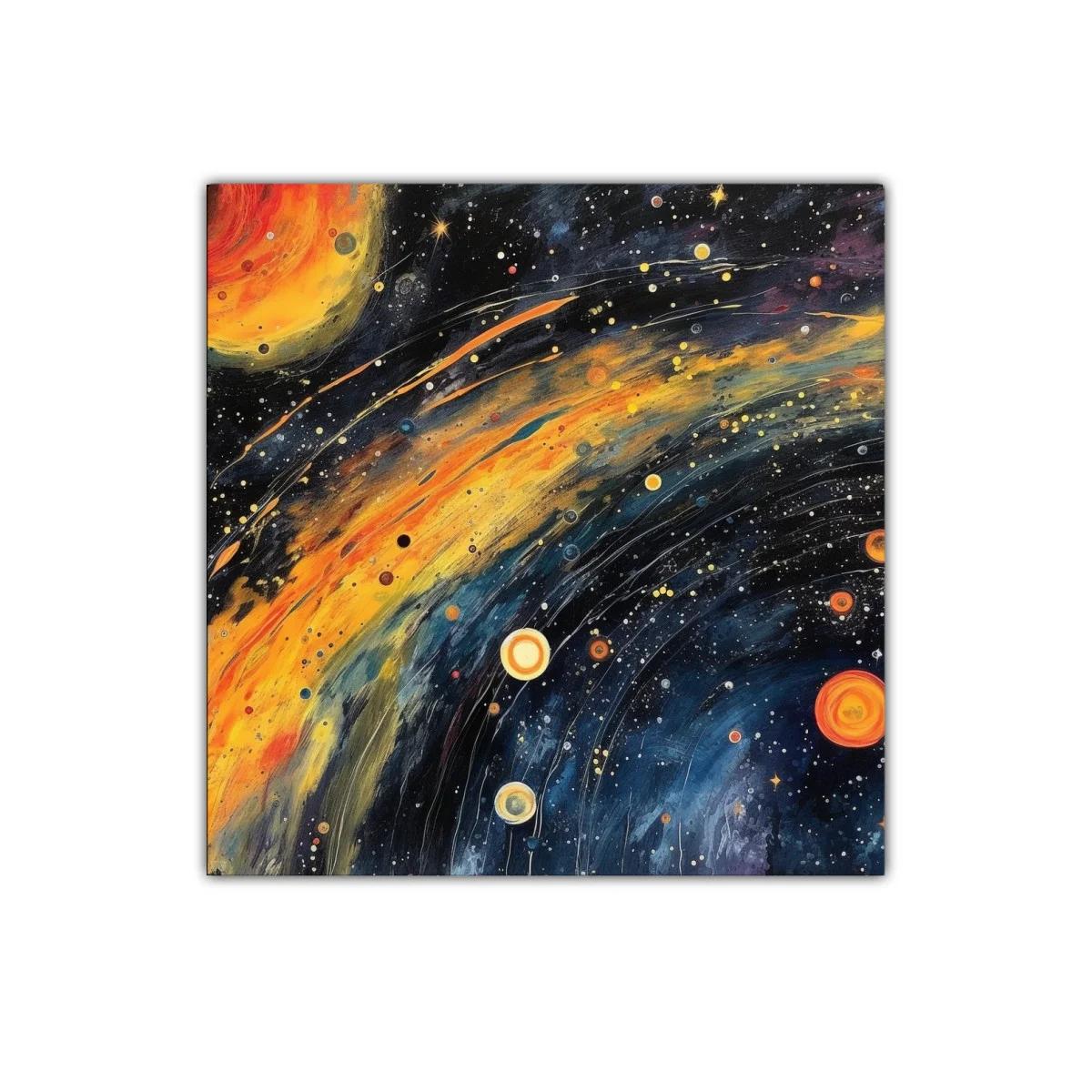 Energía cósmica con galaxias y estrellas vibrantes
