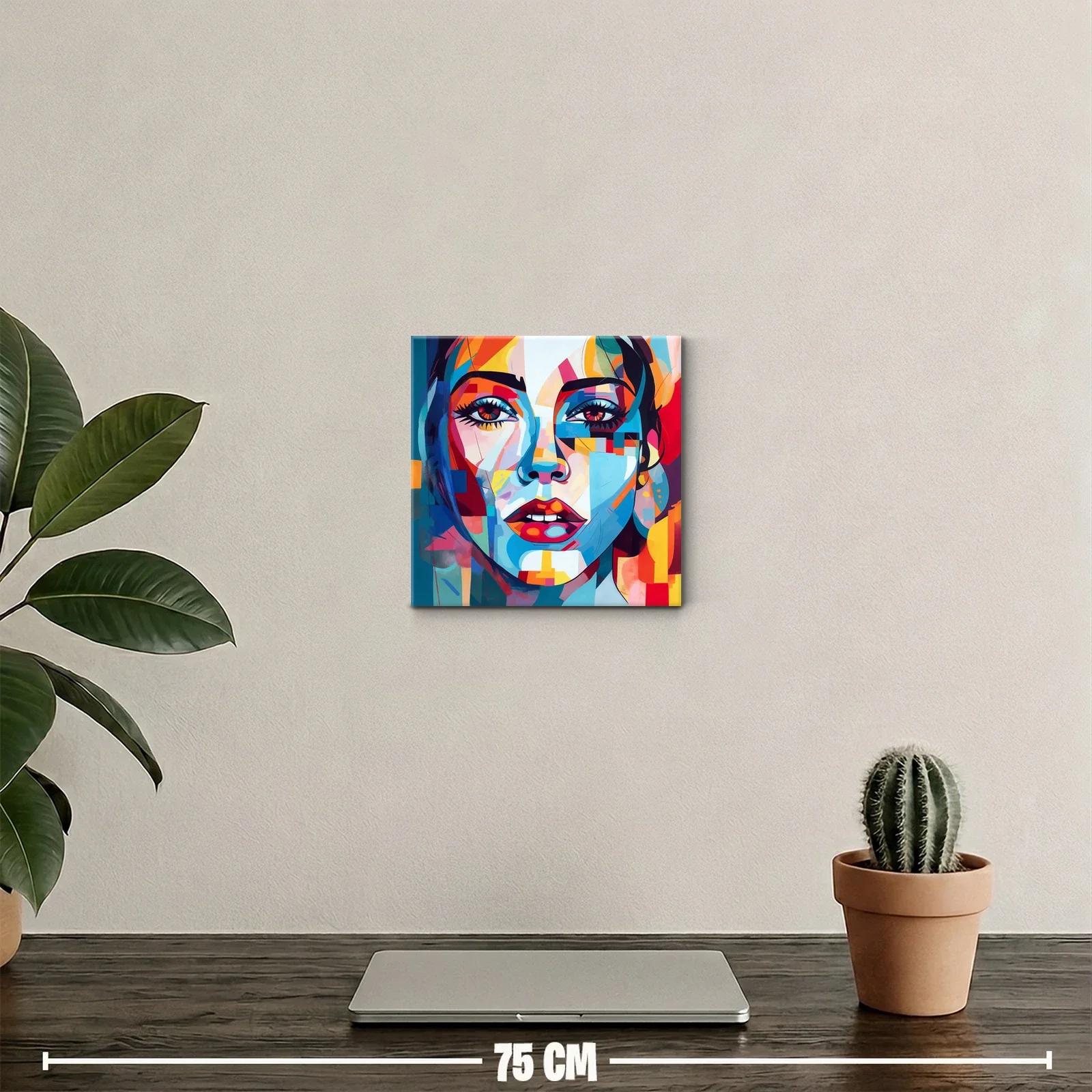 Retrato femenino moderno con colores vibrantes y contraste intenso — miniatura 2