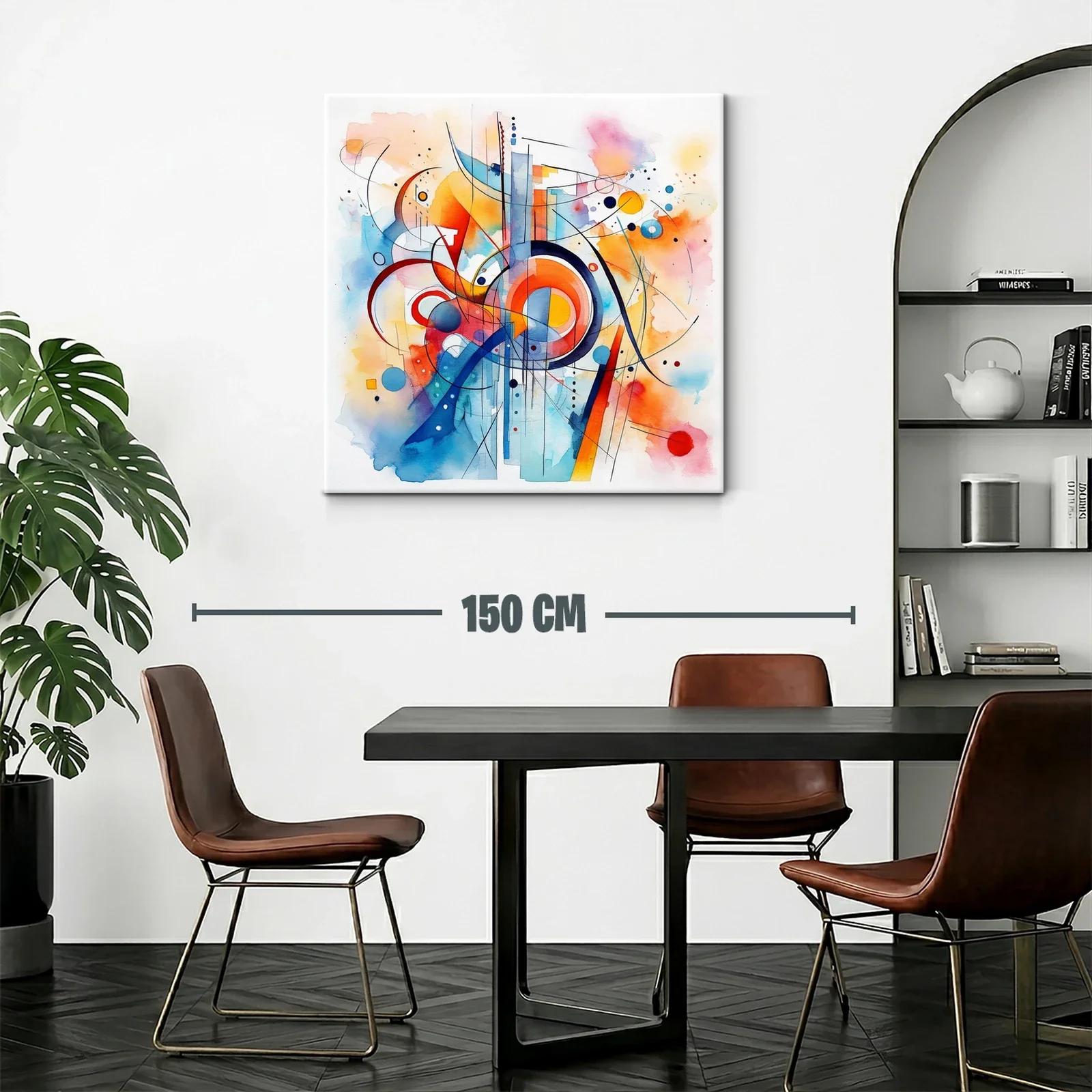 Composición abstracta en vibrantes tonos cálidos y fríos — miniatura 2