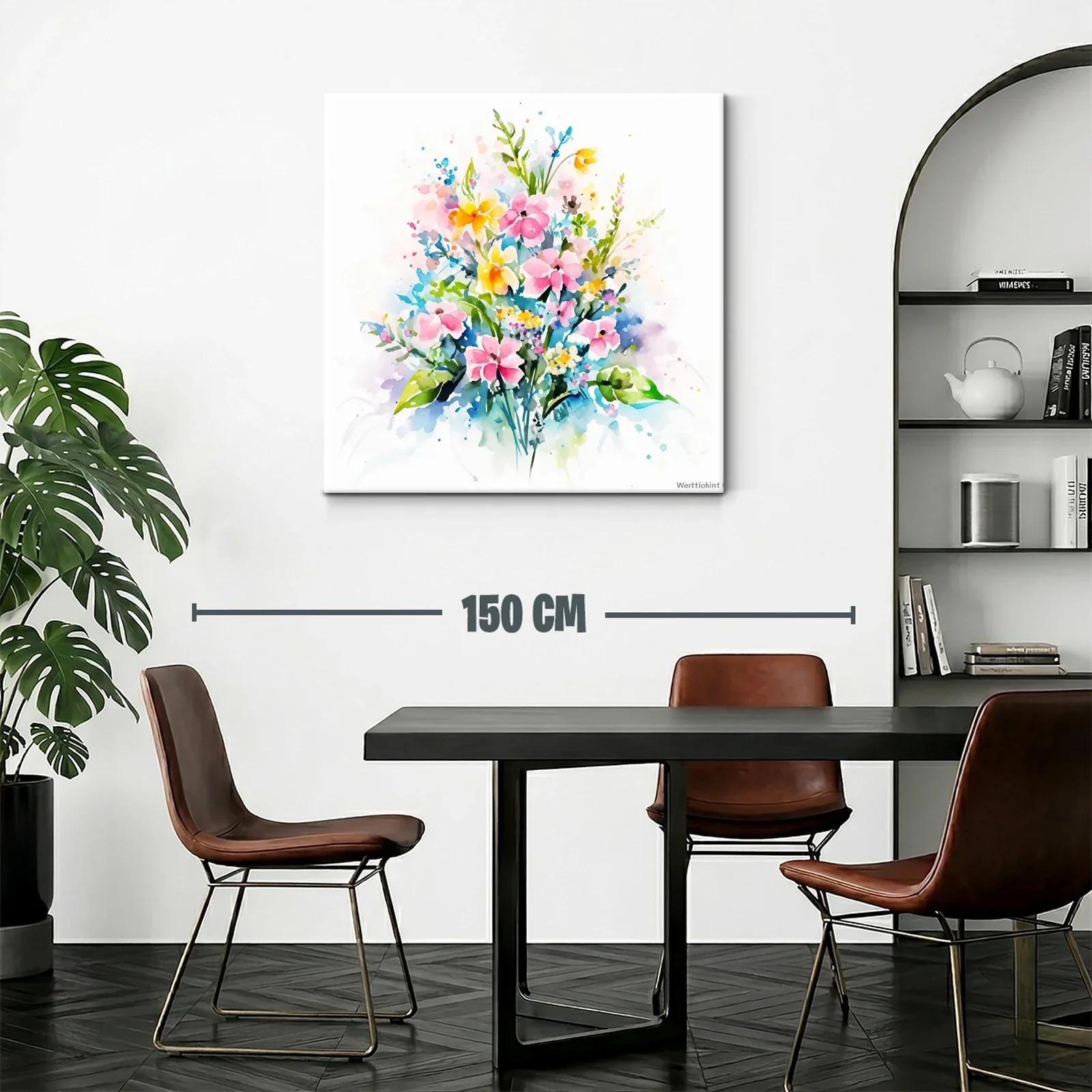 Bello ramo floral en acuarela con tonos pastel brillantes — miniatura 2