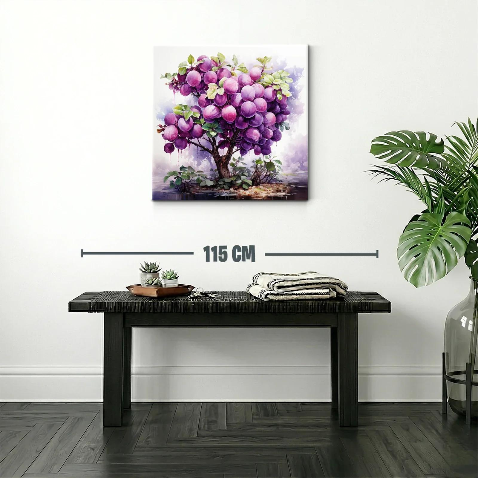 Árbol Frutal con Esferas Violetas en Paisaje Místico — miniatura 2