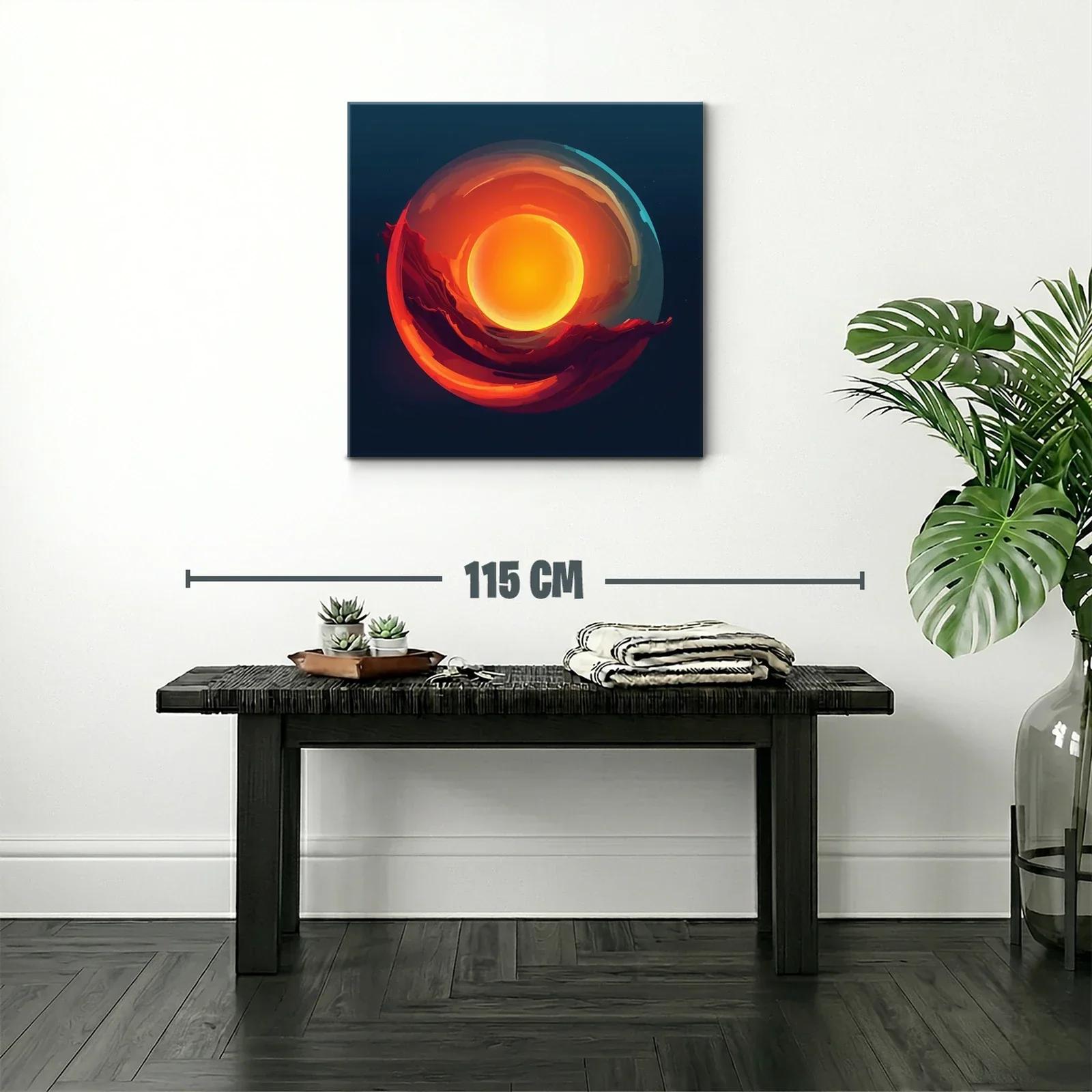Cuadro abstracto con energía solar y tonos cálidos — miniatura 2