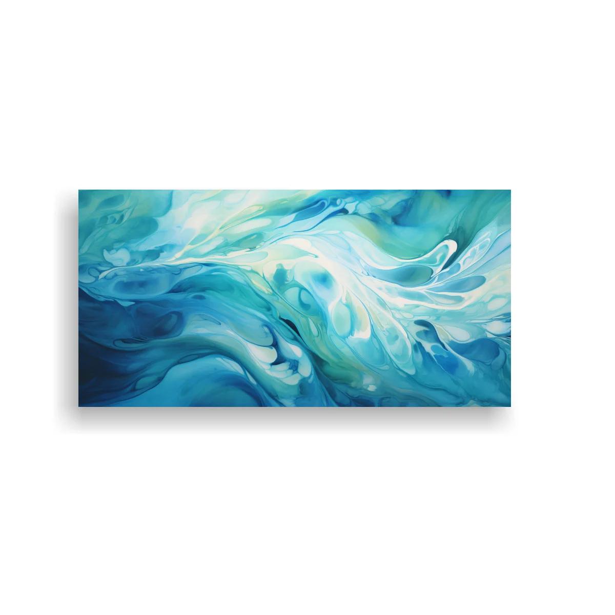 Cuadro olas abstractas con veladuras blancas