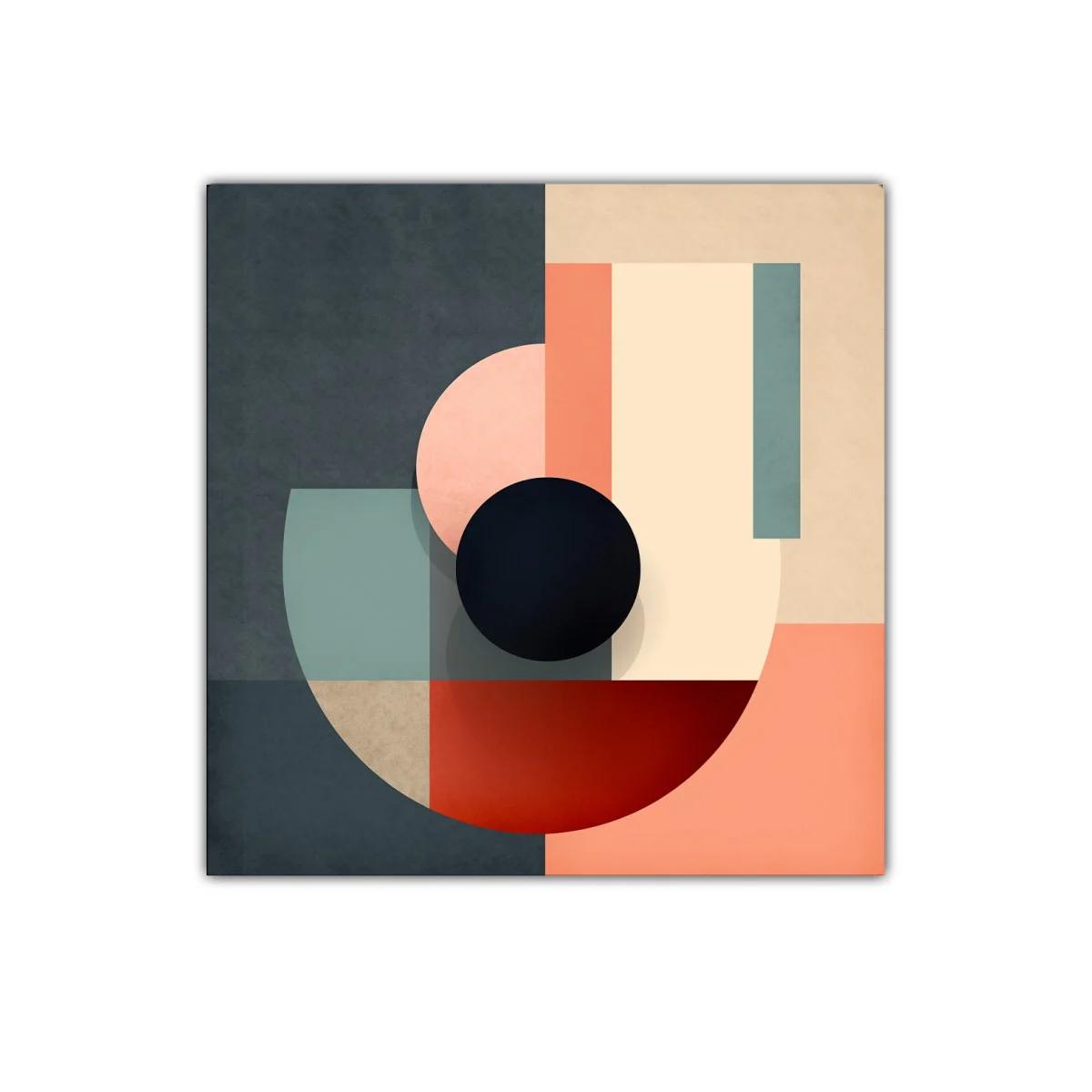 Composición geométrica en tonos tierra y negro elegante